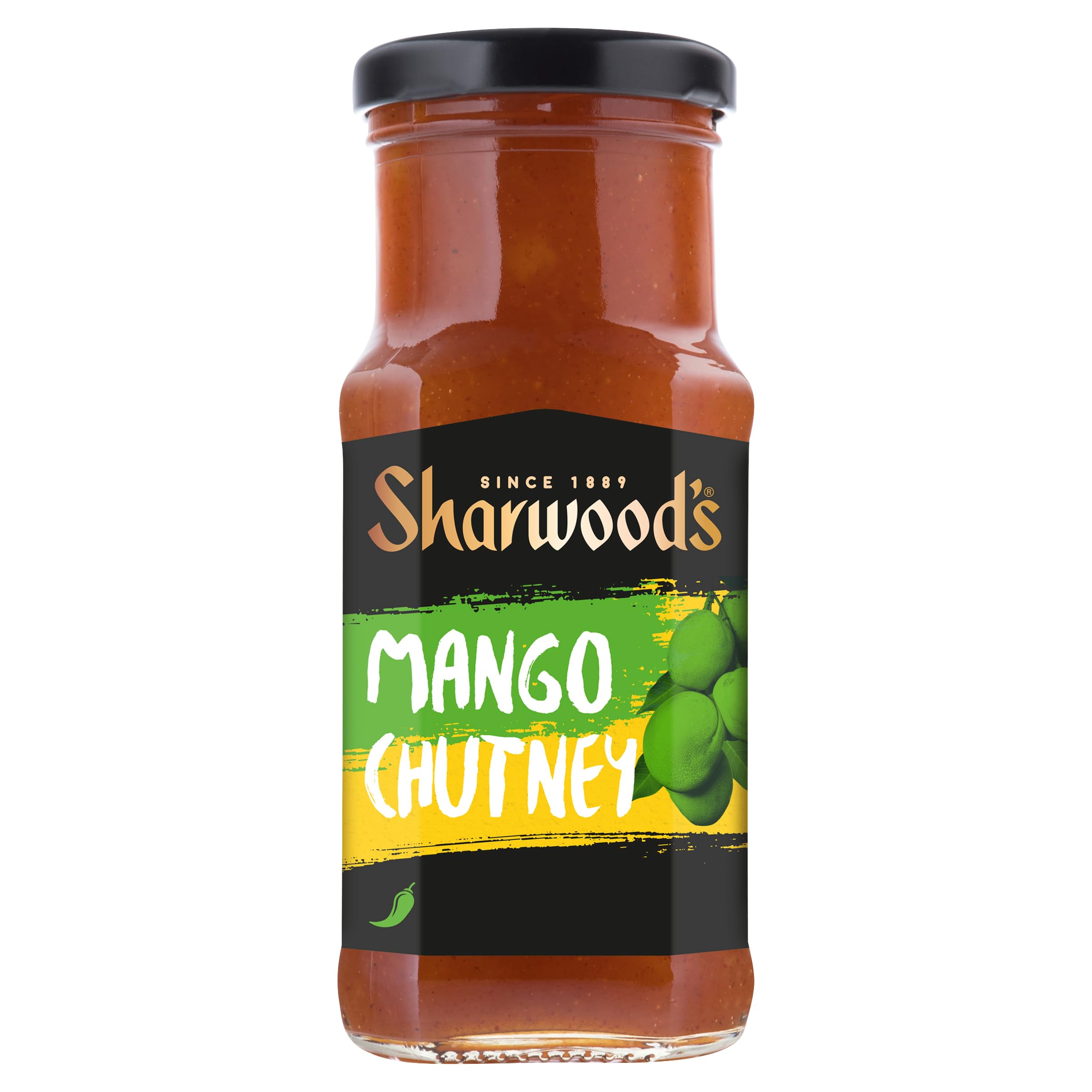 Sharwood's Indian Green Label Mango Chutney – Sweet & Spicy, 530g Jar