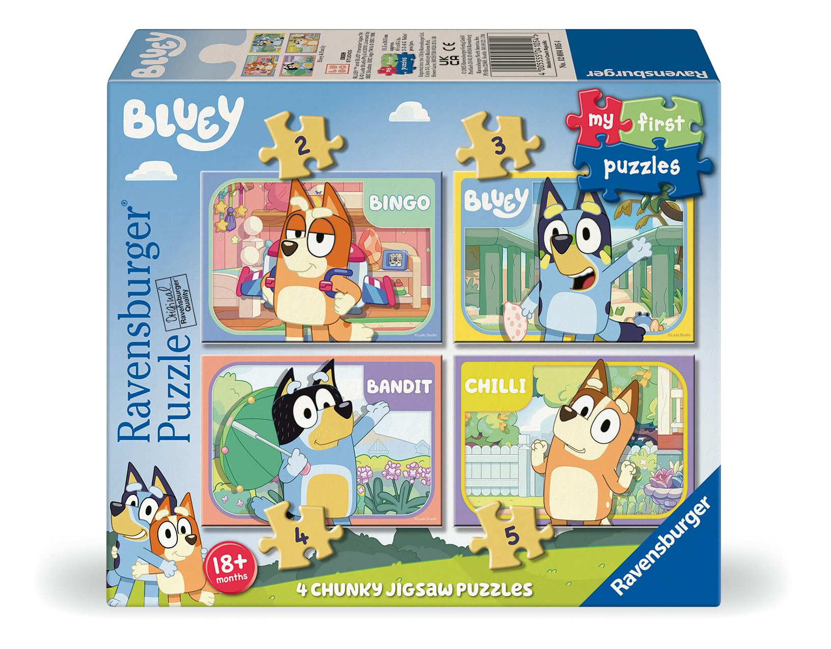 Ravensburger Bluey My First Jigsaw Puzzles - 72-Piece Puzzle Set for Kids 3 Years Up