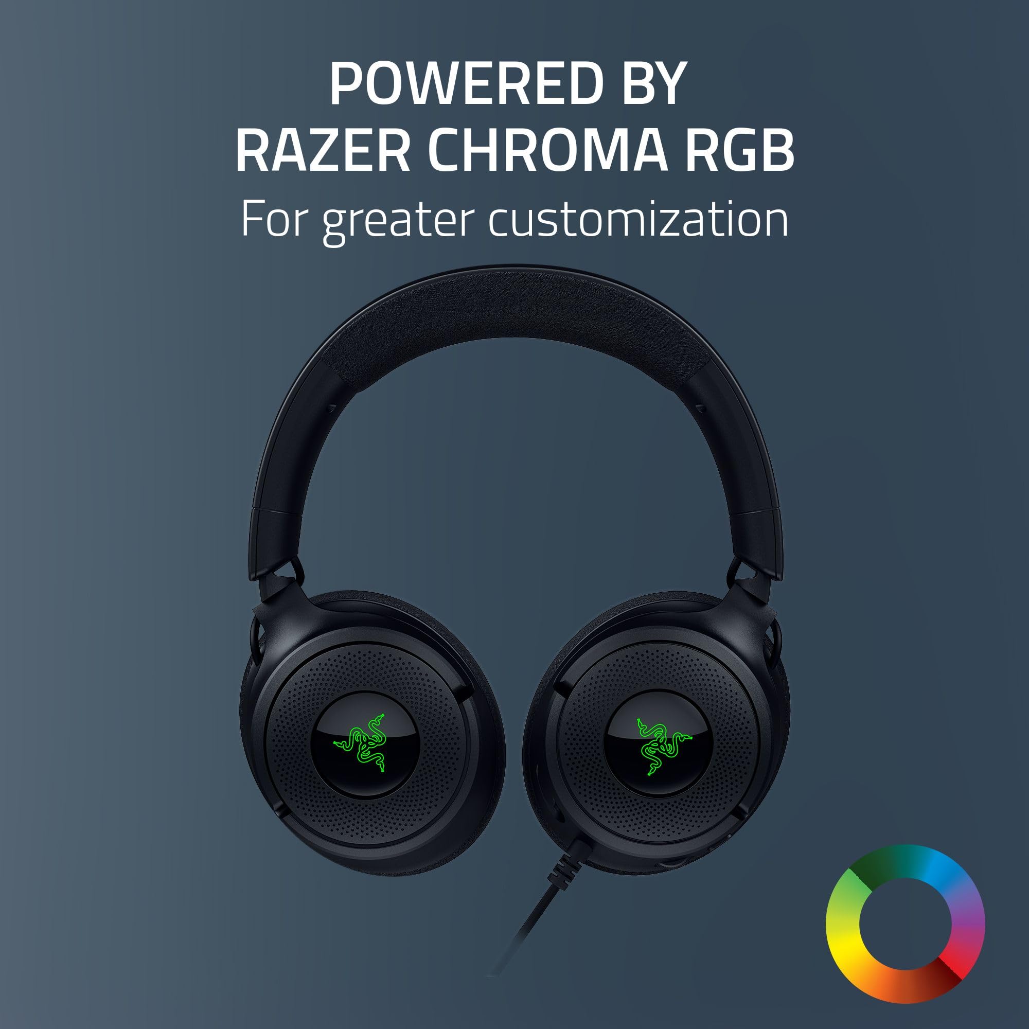 Razer Kraken V4 X – Kabelgebundenes PC-Gaming-Headset mit TriForce 40-mm-Treibern, 7.1-Surround-Sound, einziehbarem Mikrofon und Chroma RGB – Schwarz 6