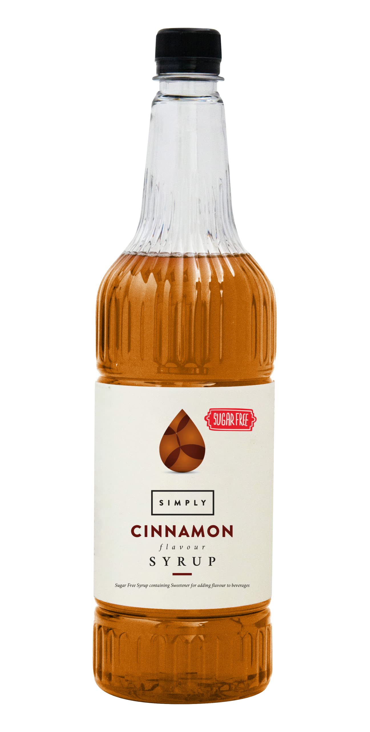 Simply - Sugar Free Cinnamon Syrup, Low Calorie Vegan & Nut Free Flavoured Syrup for Coffee, Cocktails & Baking (1 Litre)