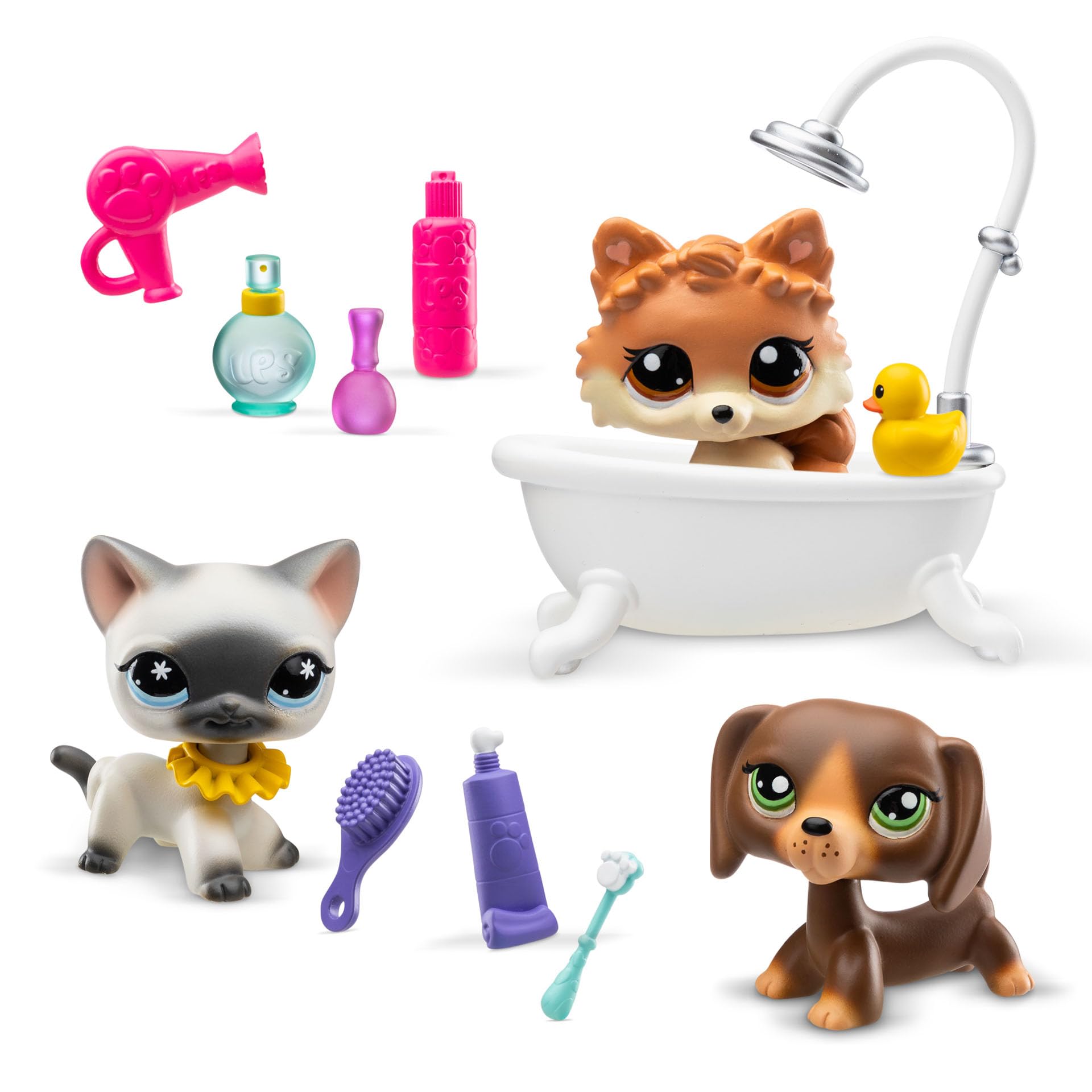Littlest Pet Shop Grooming Spa Play Pack - 3 Mini Bobble Head Pets with Accessories & Virtual Code 11