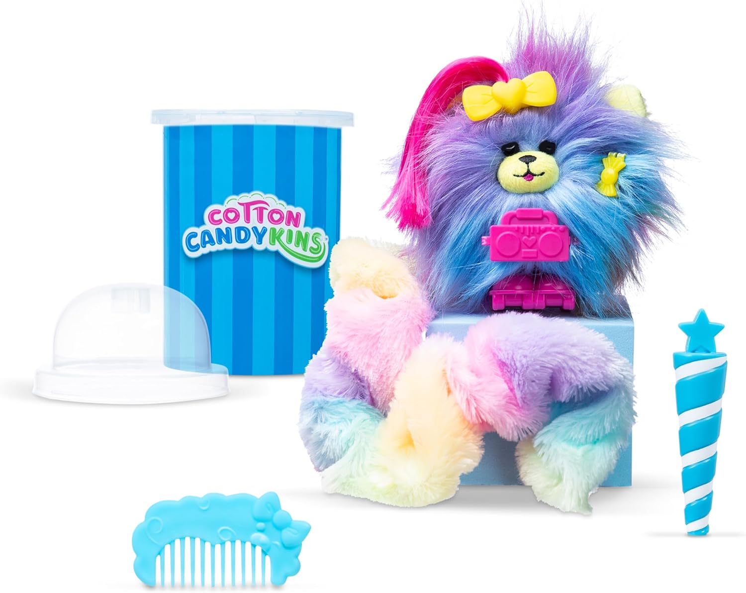 Cotton Candykins - Spin-to-Reveal Fluffy Plush Collectible with Styling Accessories 3
