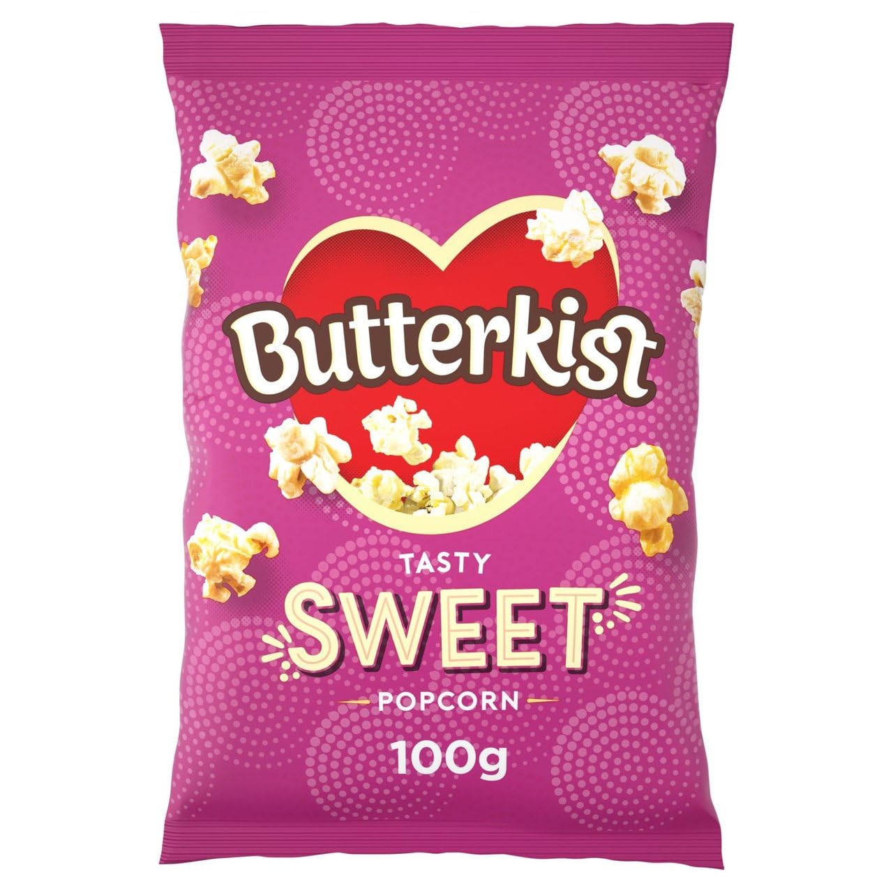 Butterkist Cinema Sweet Popcorn 100g - Case of 8 Bags, Gluten Free, Source of Fibre