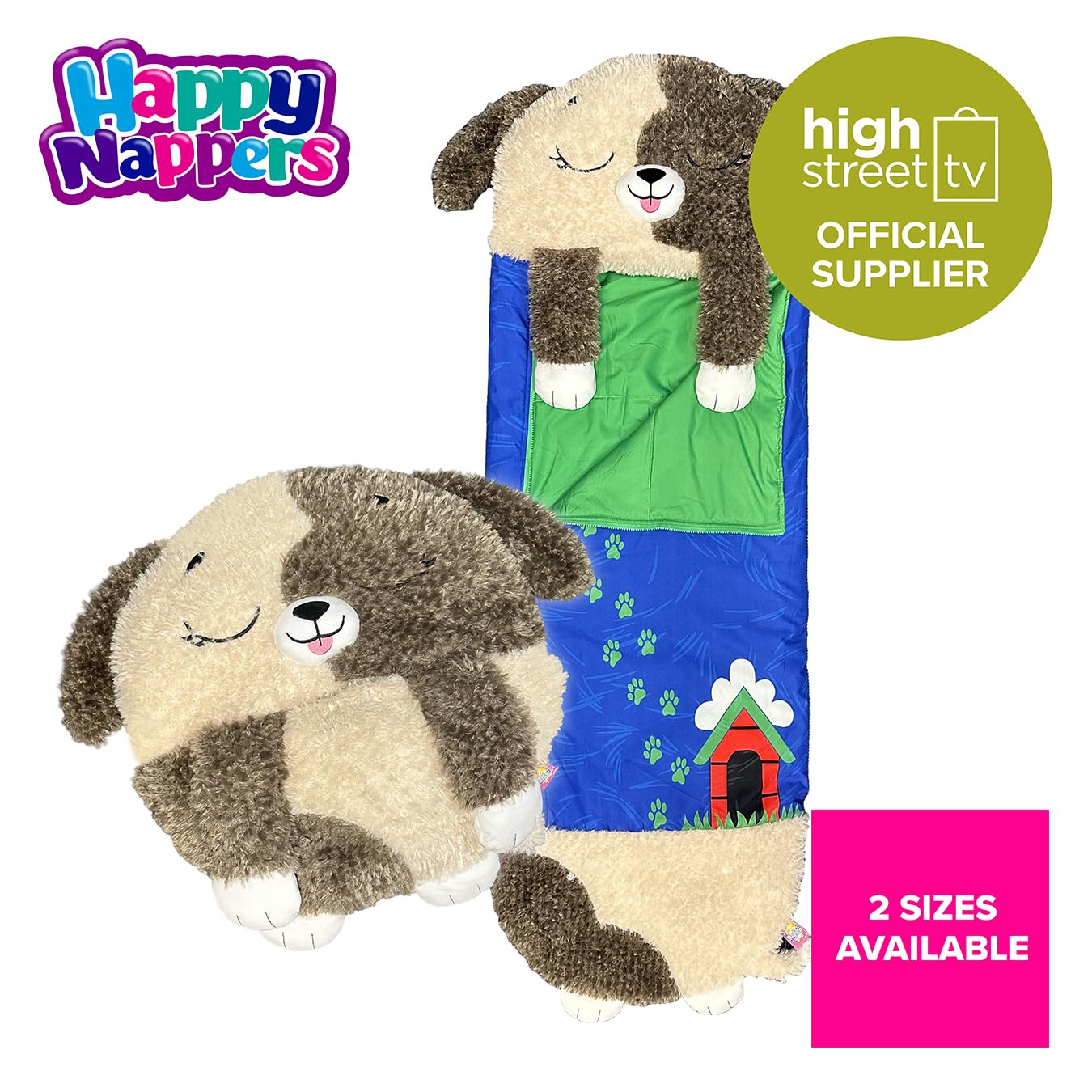 Happy Nappers Kids Sleeping Bag - Brown Dog - 2-in-1 Plush Toy & Sleeping Bag for Unisex Youth 10
