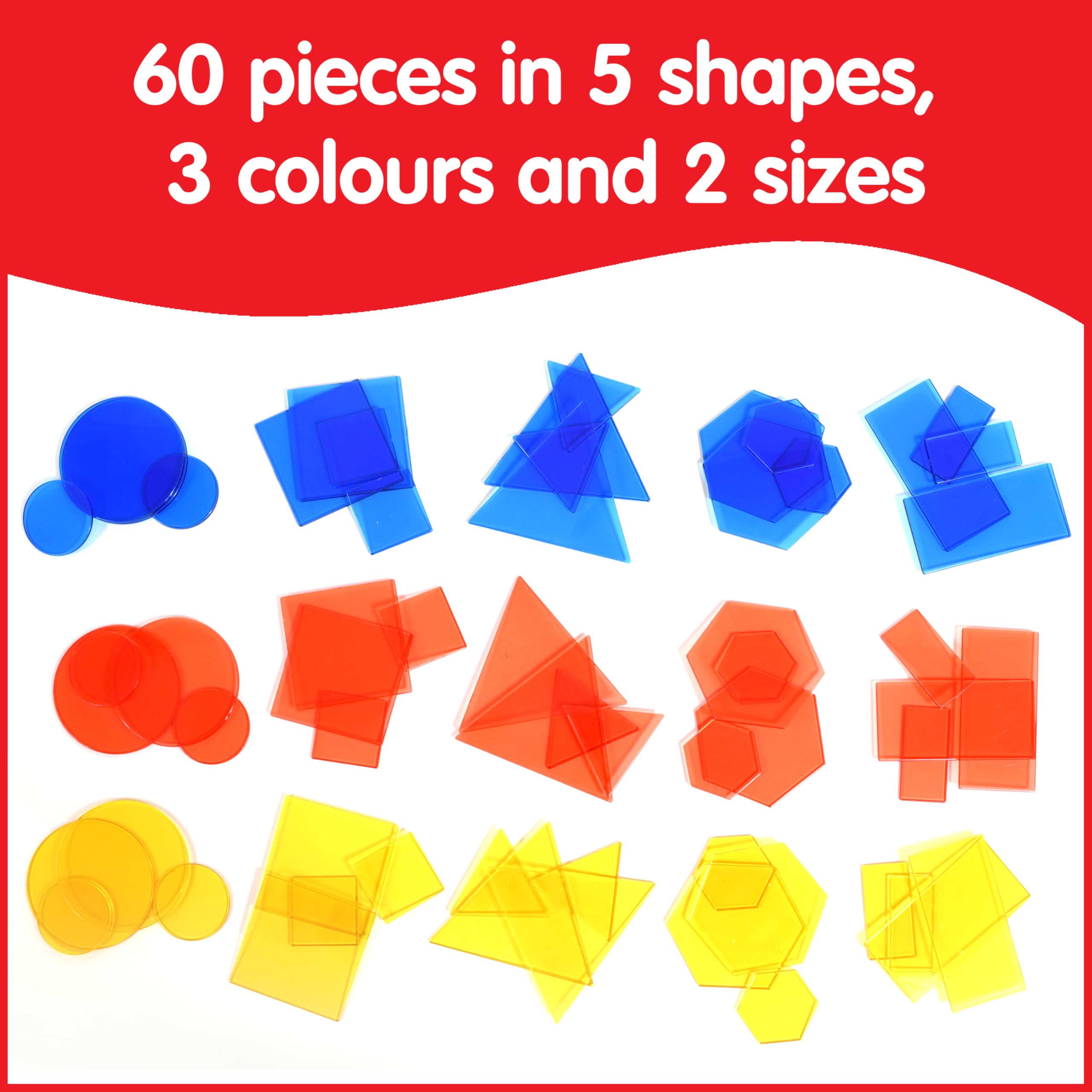 edxeducation Transparent Attribute Blocks - Educational Playset for Early Learning 3