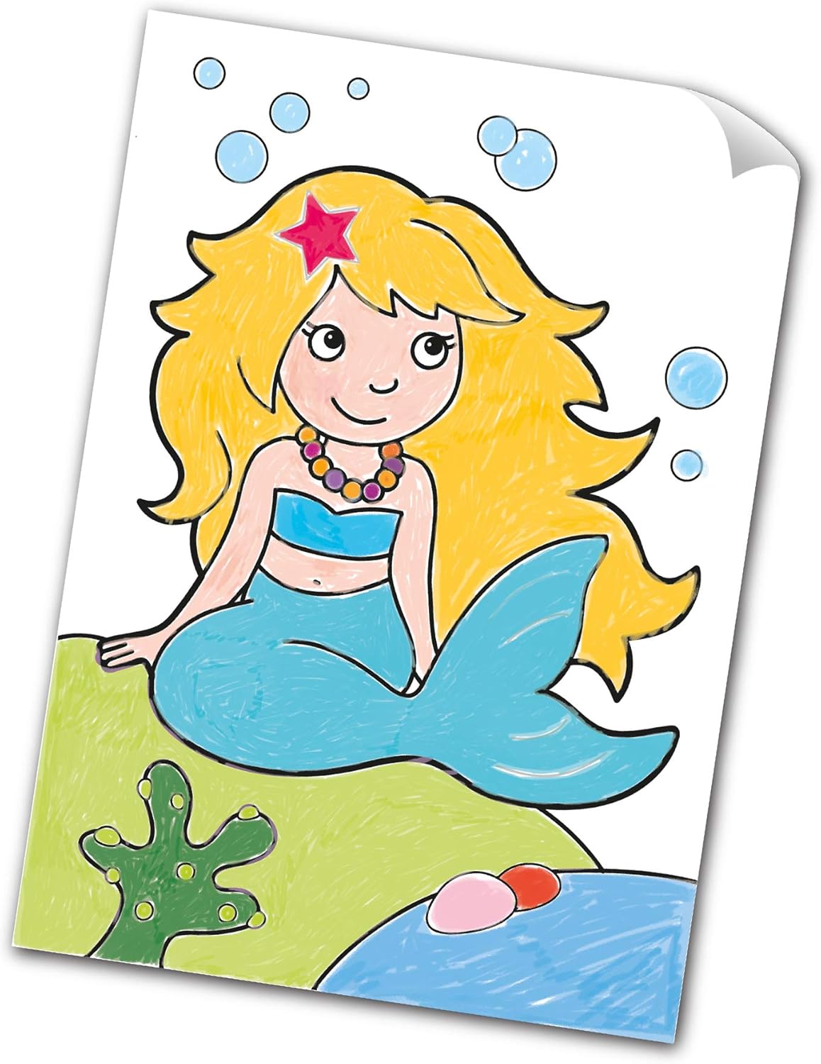 Orchard Toys Unicorns, Mermaids and More Colouring Book - Educational Sticker Activity Book for Kids 4