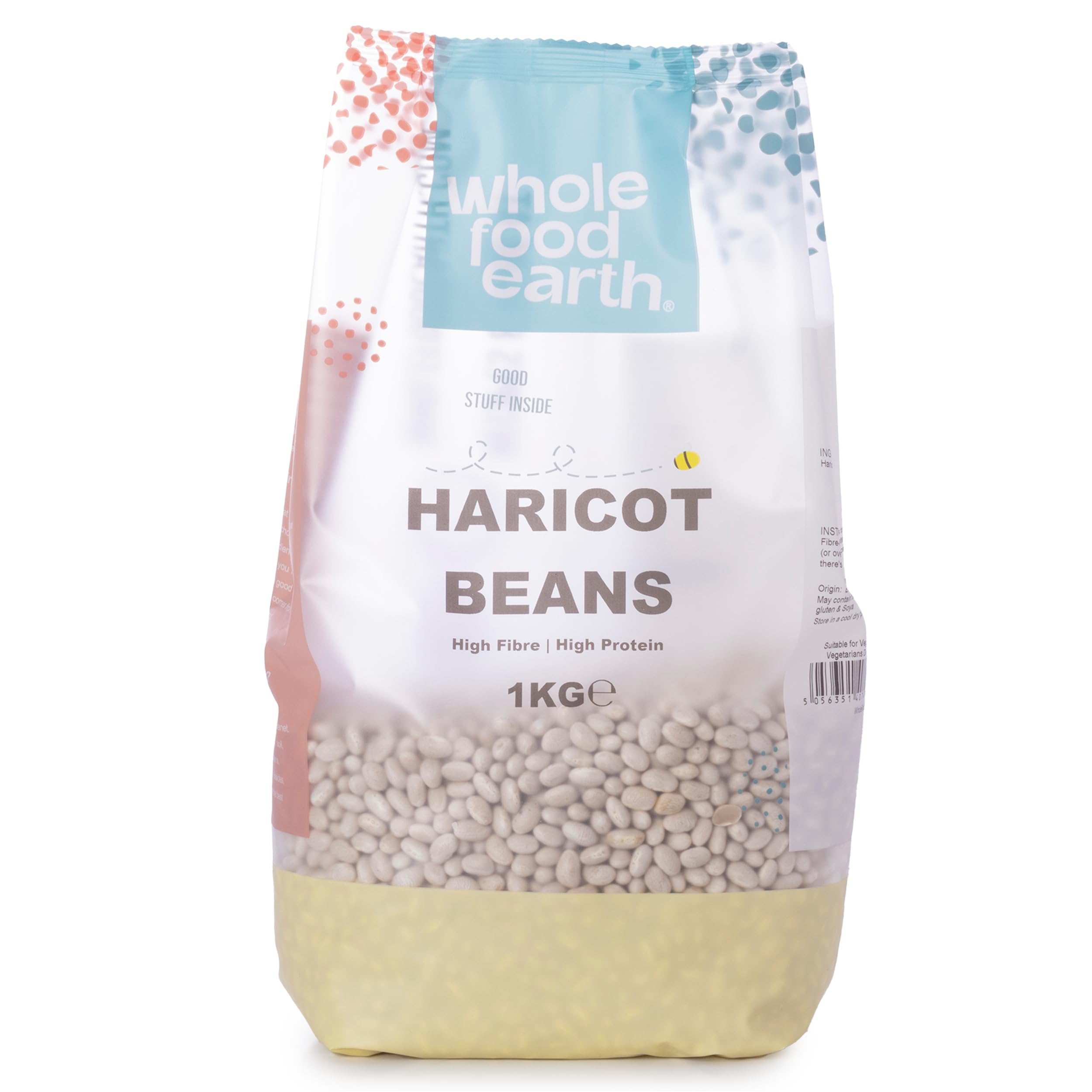 Wholefood Earth Haricot Beans - 1 kg Pack | GMO Free | High Fibre