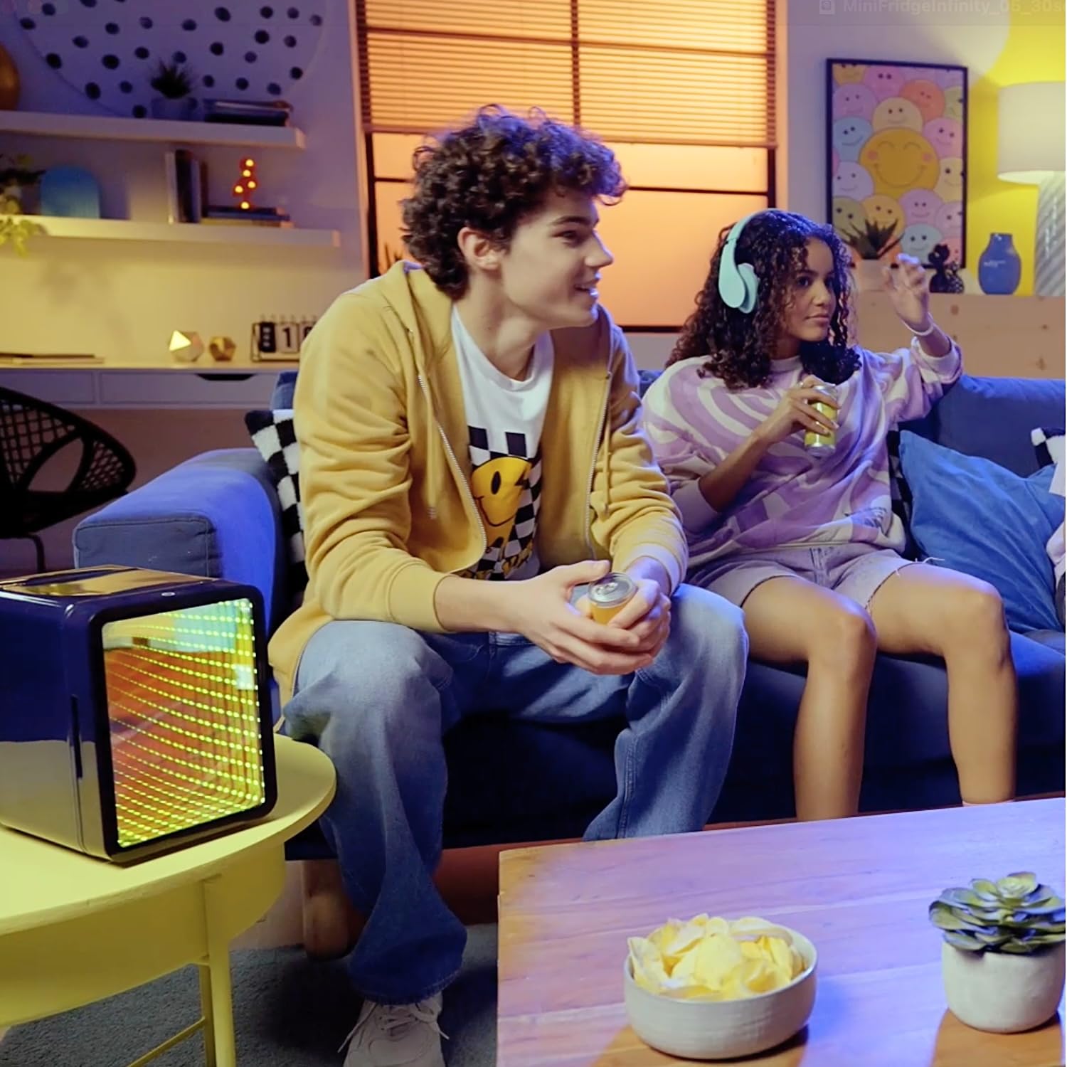 So Chill Mini Fridge with Infinity LED Effect - USB Powered Portable Cooler for Teens & Gamers 3