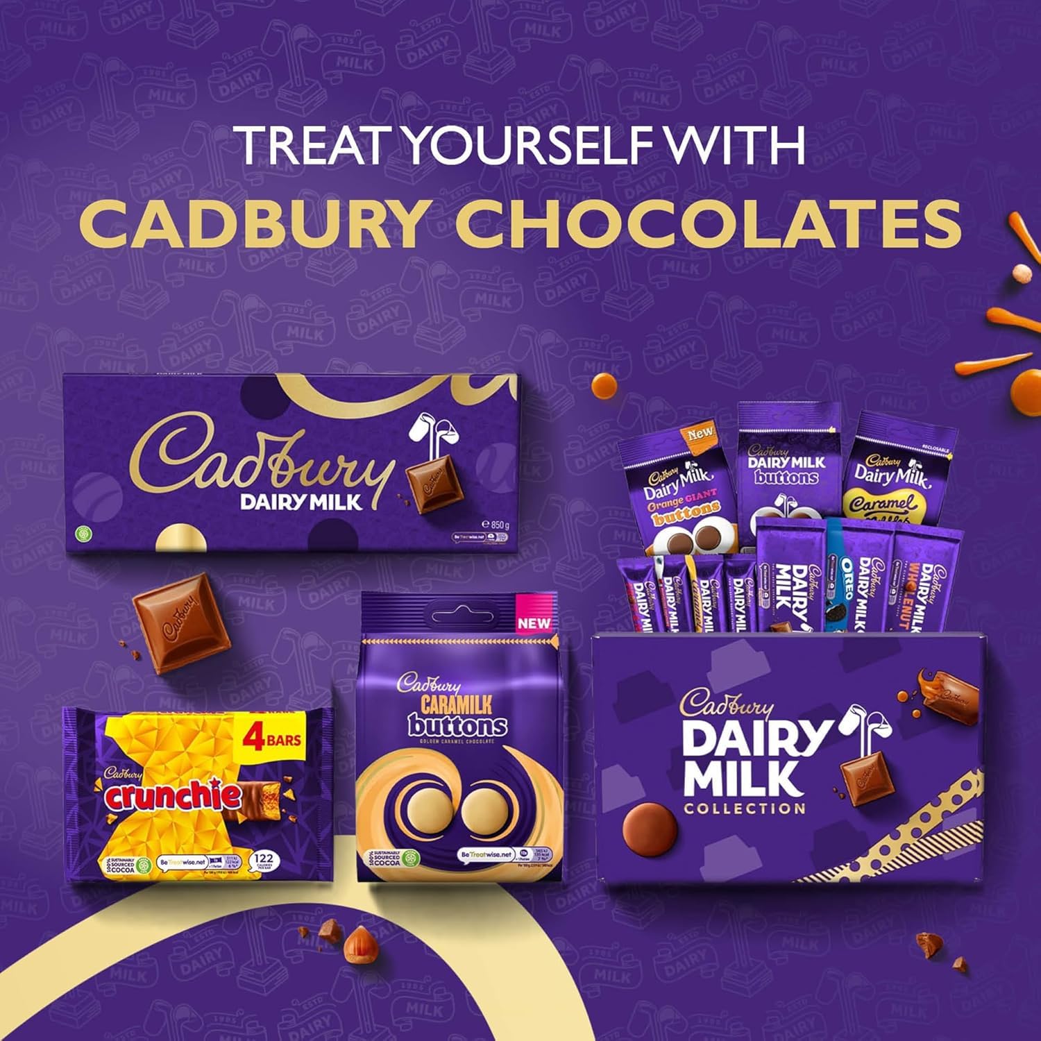 Cadbury Festive Chocolate Selection Box - 125g Christmas Gift with 5 Bars & 1 Bag 13