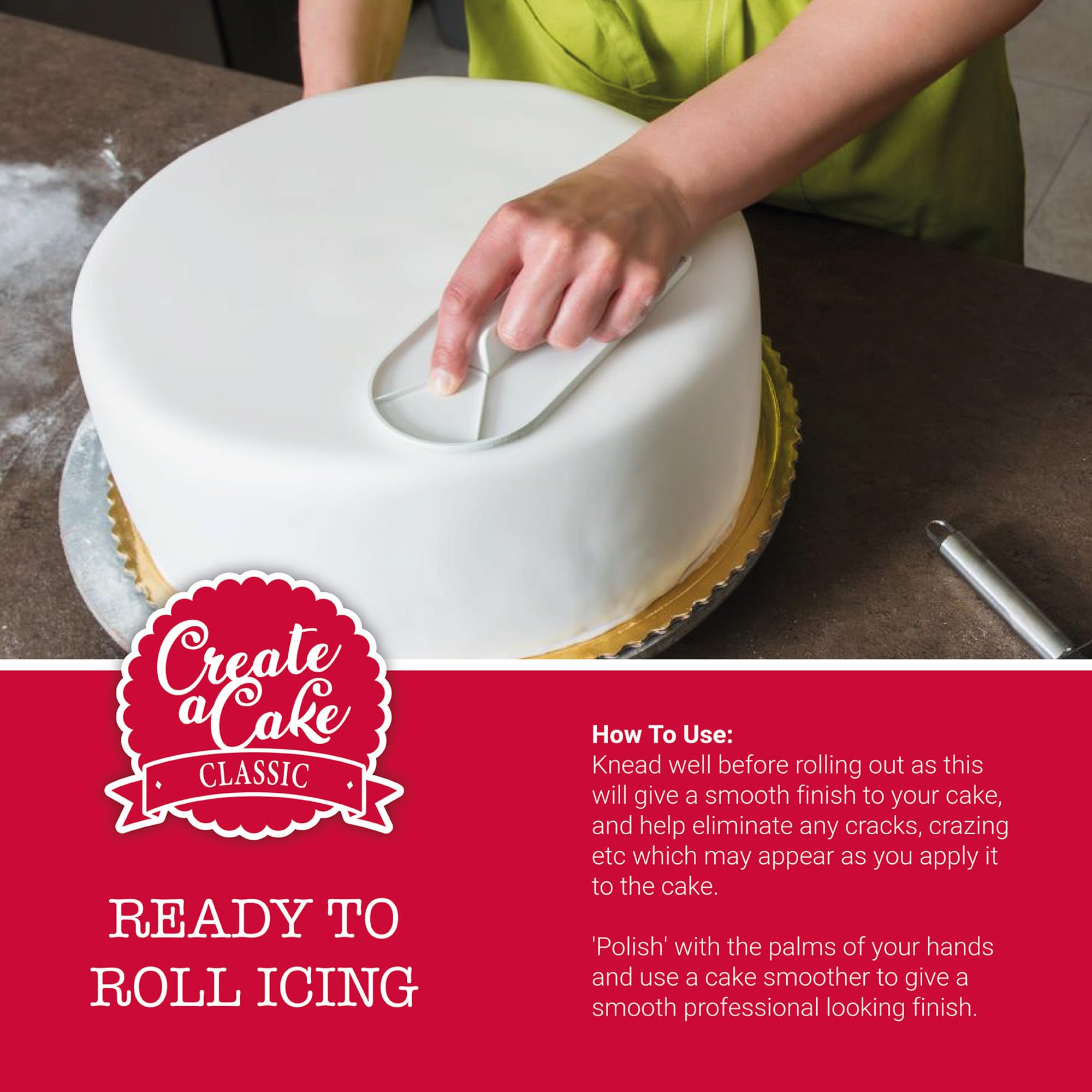 Create A Cake - Ready to Roll Icing Yellow Fondant Icing Palm Free Sugar Paste 1.6kg 3