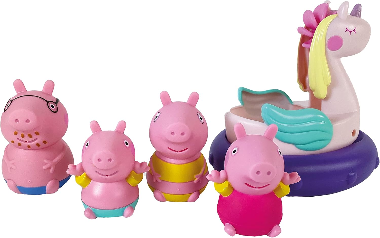 Peppa Pig Bath Toys Playset - Squirting Characters & Unicorn Float for Toddlers 18M+