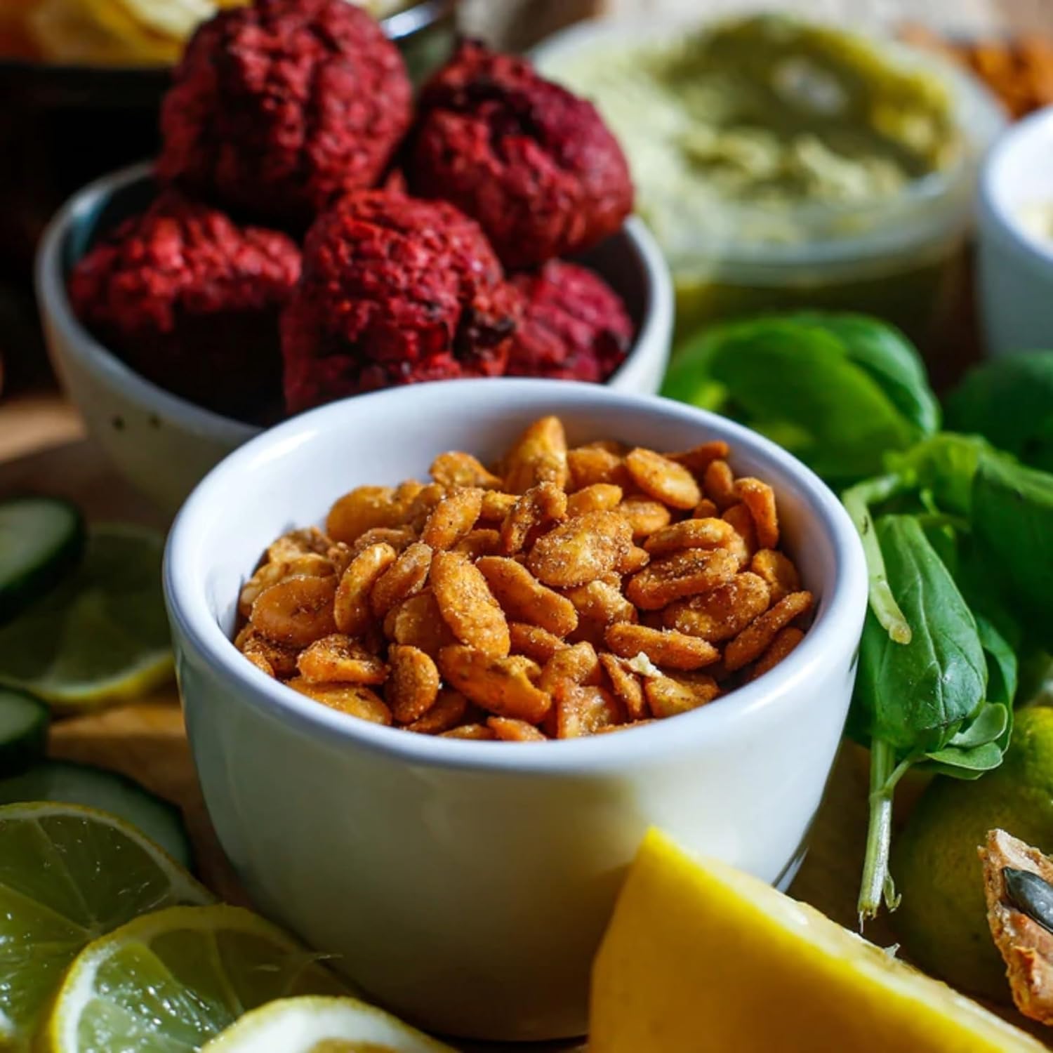 The Honest Bean Co Roasted Fava Bean Variety Pack - Lightly Salted, Sea Salt & Cider Vinegar, BBQ, Chilli Lemon, Seaweed & Miso, Black Garlic & Herb 3