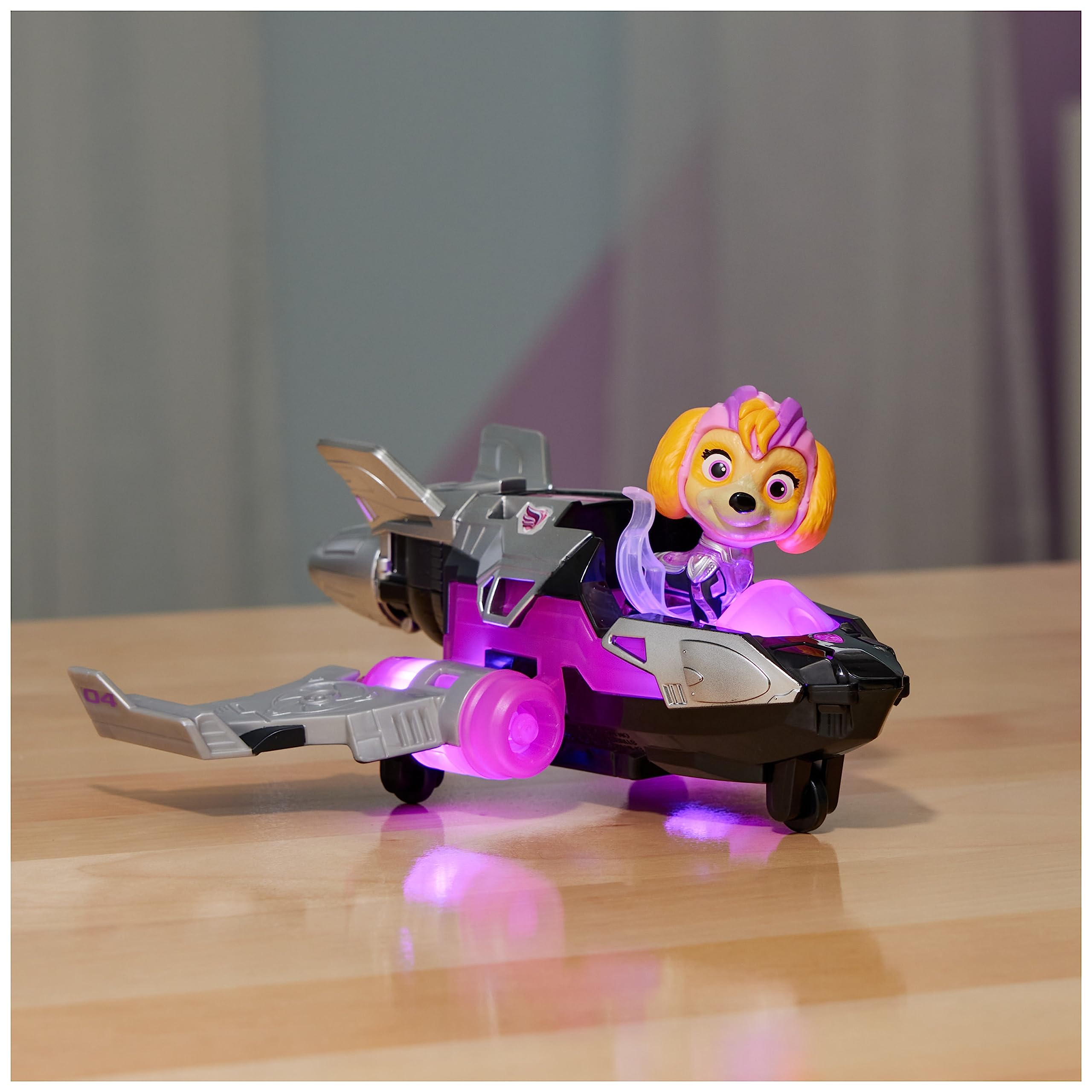 PAW Patrol: The Mighty Movie Skye's Rescue Jet with Light-Up Action Figure, Lights & Sounds - Kids' Toy for Ages 3+