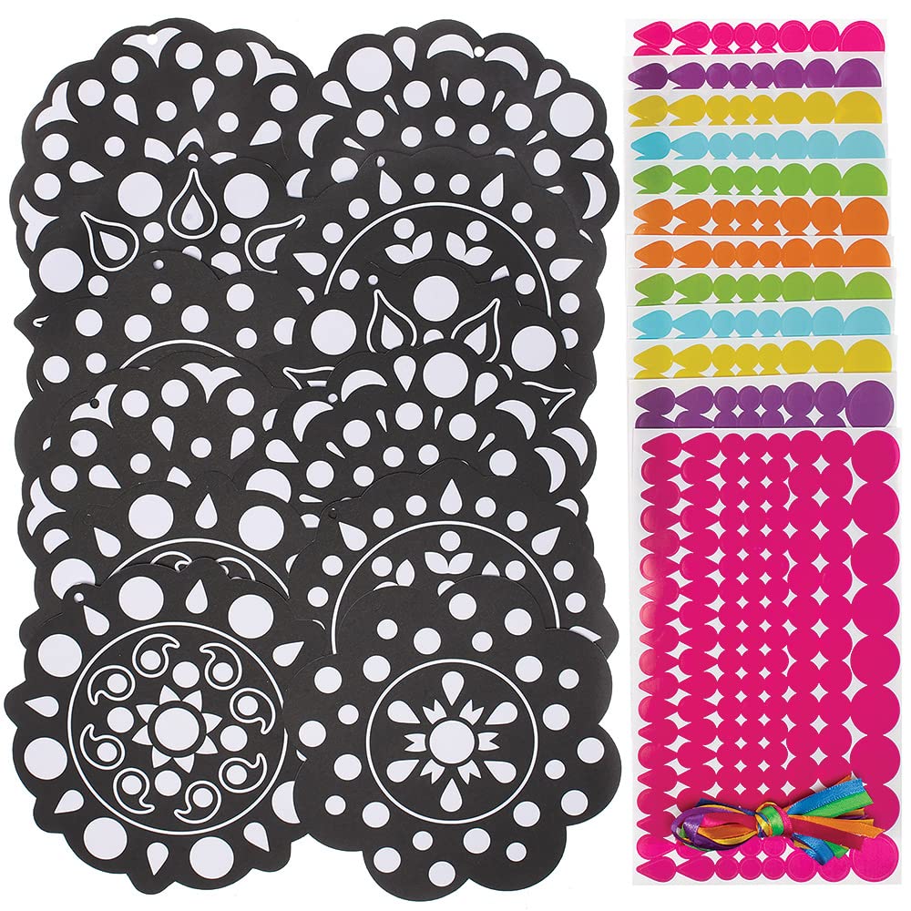 Baker Ross FX232 Rangoli Dotty Art Decorations - Pack of 12 Sticker Craft Kit 4