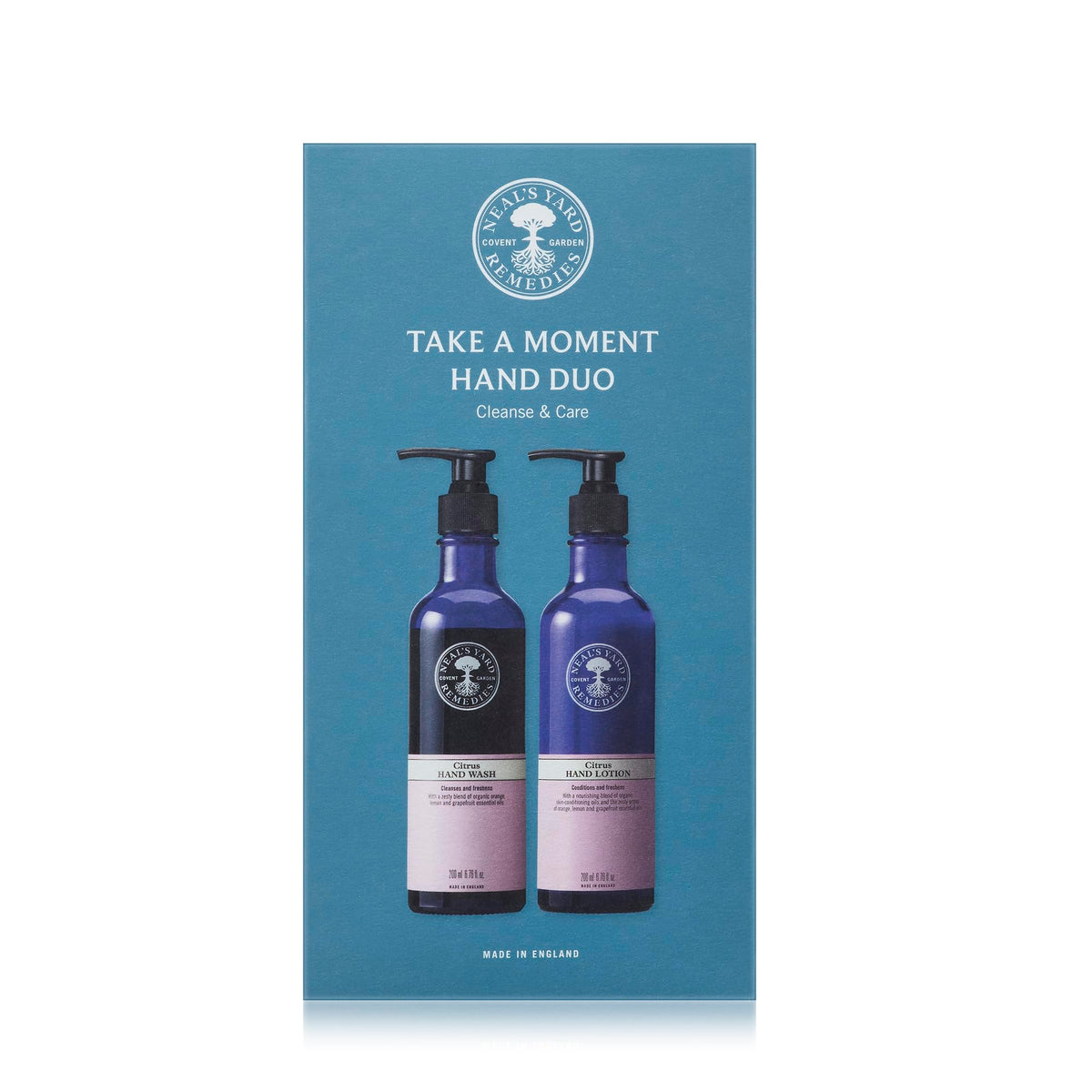 Neal's Yard Remedies Take A Moment Citrus Gift Set - Hand Wash & Hand Lotion | Essential Oils | Unisex Adult