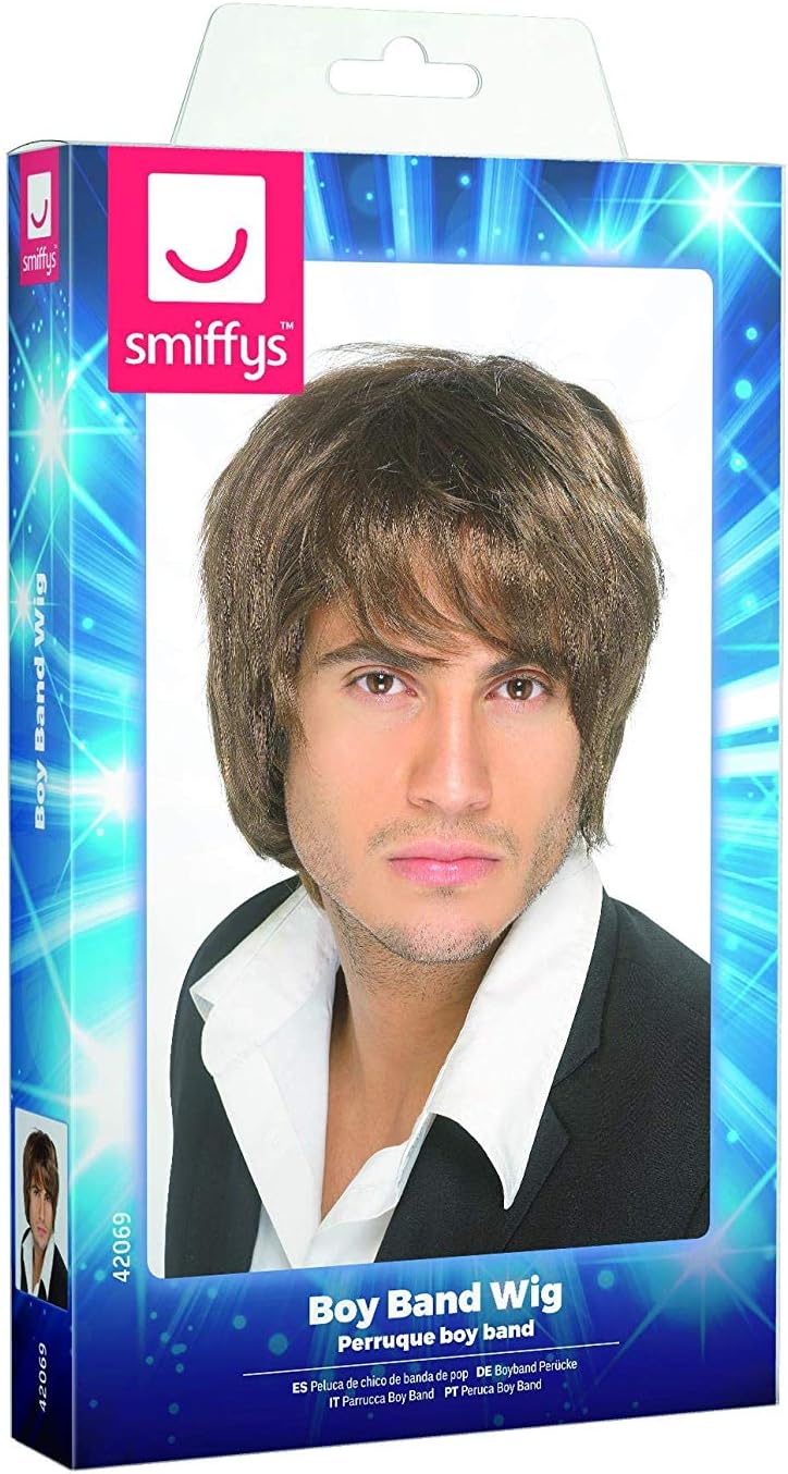 Smiffys Boy Band Brown Short Style Wig