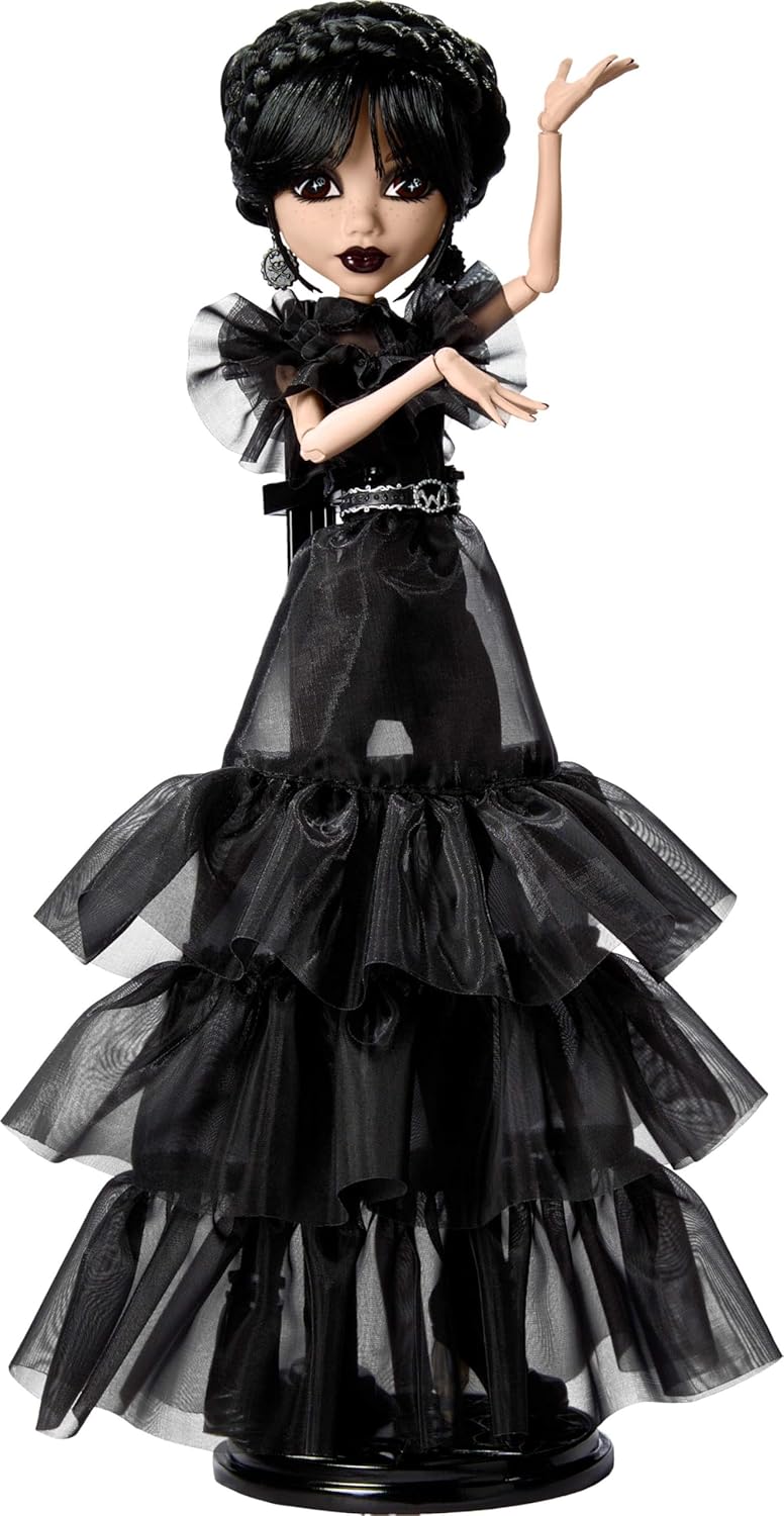 Monster High Wednesday Doll - Rave'N Wednesday Collectible Gothic Gown 6+