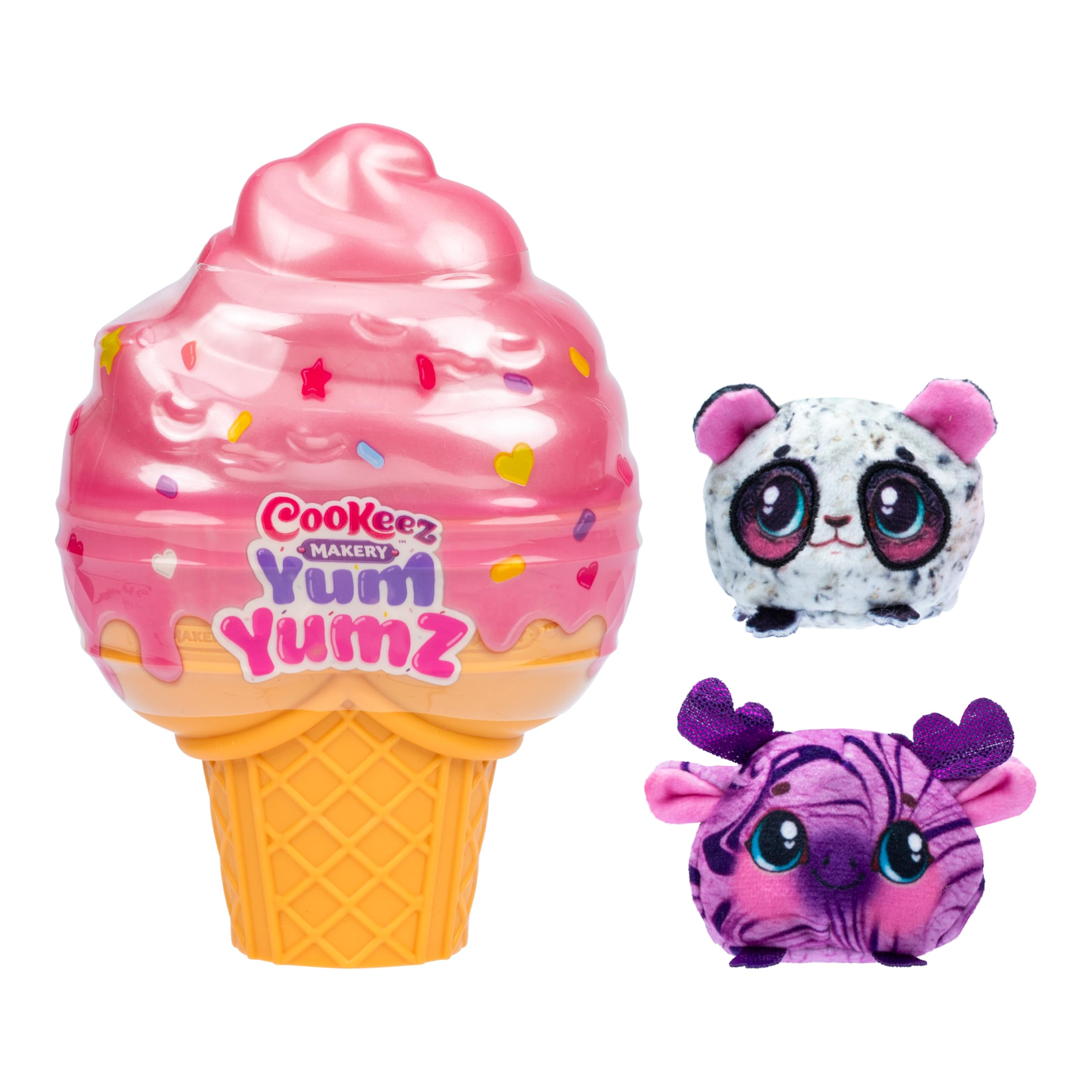 Cookeez Makery Yum Yumz Twin Pack - 2 Scented Surprise Plush Pets in Ice Cream Cone, Ages 5-12