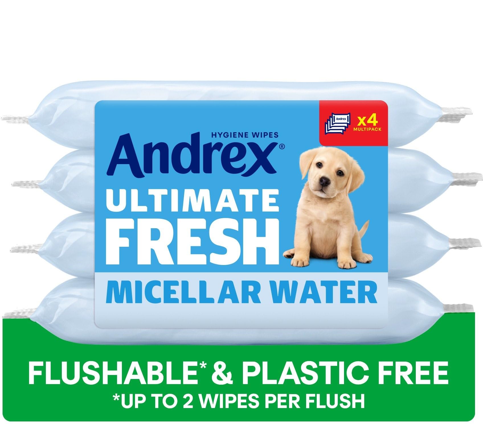 Andrex Ultimate Fresh Washlets - 4-Pack (36 Wipes per Pack), Biodegradable, Flushable, Dermatologically Tested Moist Toilet Tissues 5