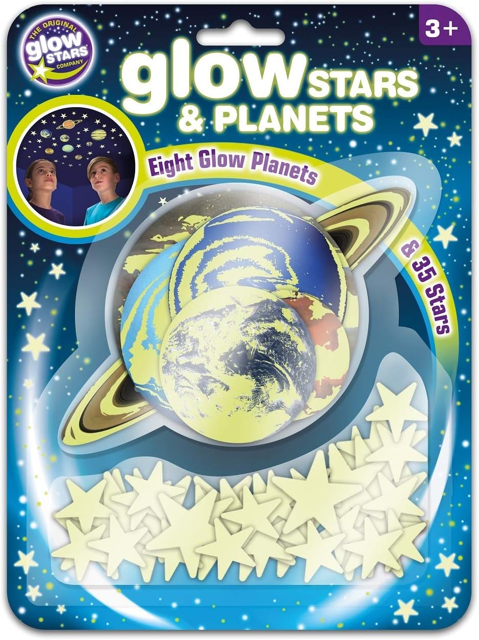 Brainstorm Toys B8623 The Original Glowstars Glow Stars and Planets - Glow-in-the-Dark Solar System Playset