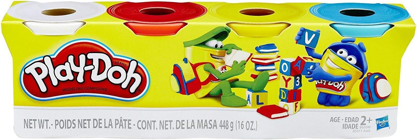 Play-Doh 4-Pack of 4-Ounce Cans - Classic Colours for Kids Ages 2+ 3