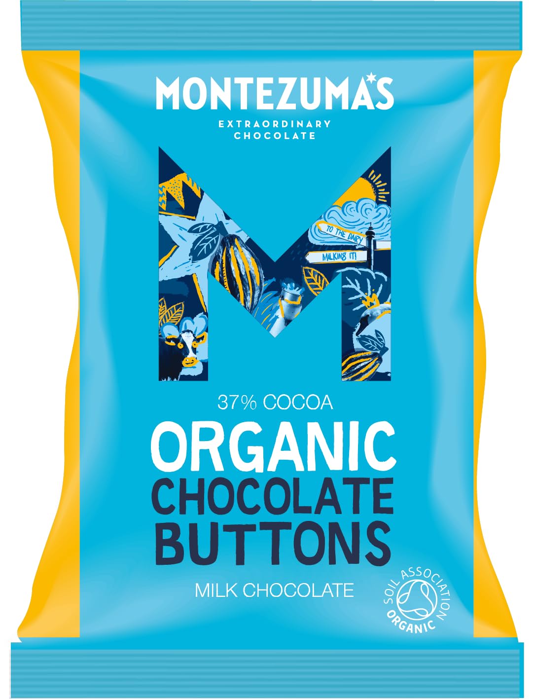 Montezuma Bio-Milchschokoladenknöpfe, 37 % Kakao, glutenfrei, 120 g