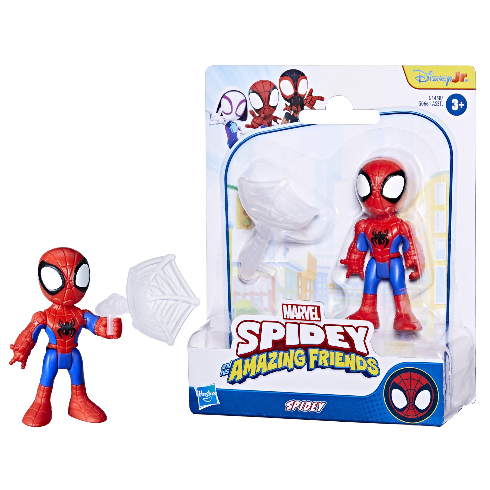 Spidey and His Amazing Friends Marvel Spidey Action Figure with Web Accessory - 3 Inch Poseable Toy for Ages 3+