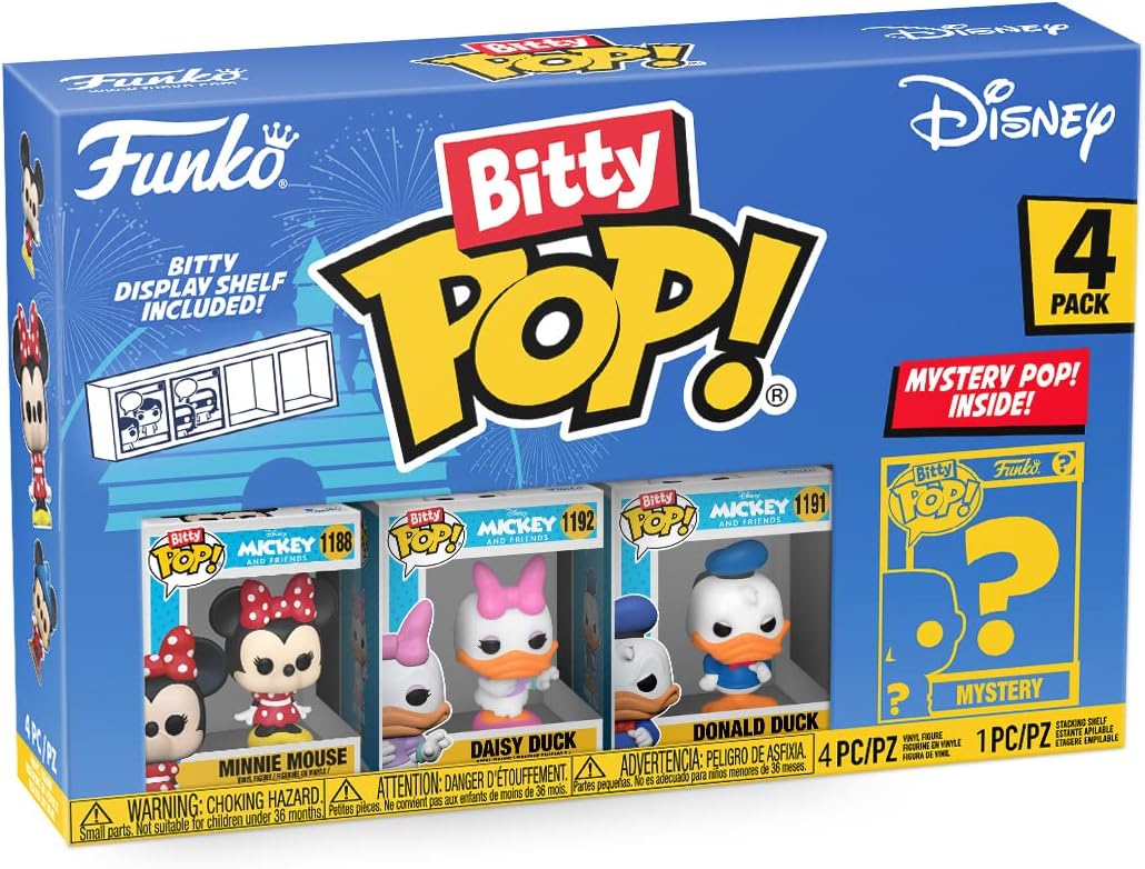 Funko Bitty POP! Disney - Minnie Mouse (Red Dress), Daisy Duck, Donald Duck & Mystery Figure Vinyl Set 31