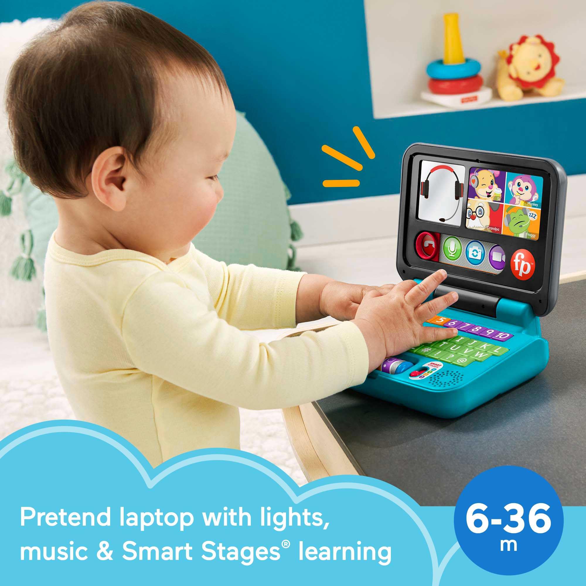 Fisher-Price Laugh & Learn Let's Connect Laptop - Electronic Learning Toy for Toddlers 6-36 Months 4