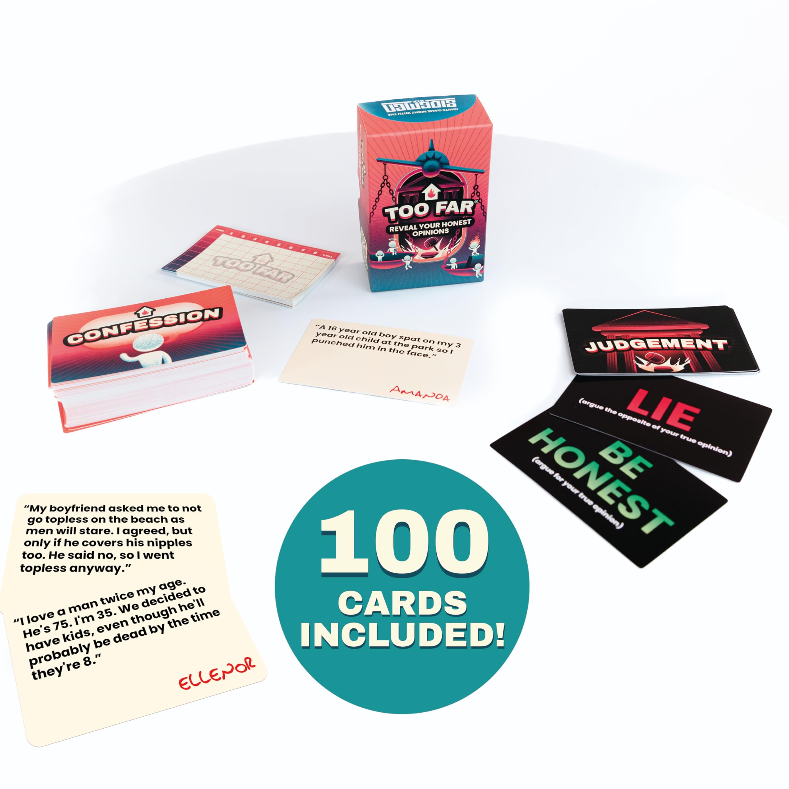 The Sidemen TOO FAR Card Game - Morally Outrageous Party Game