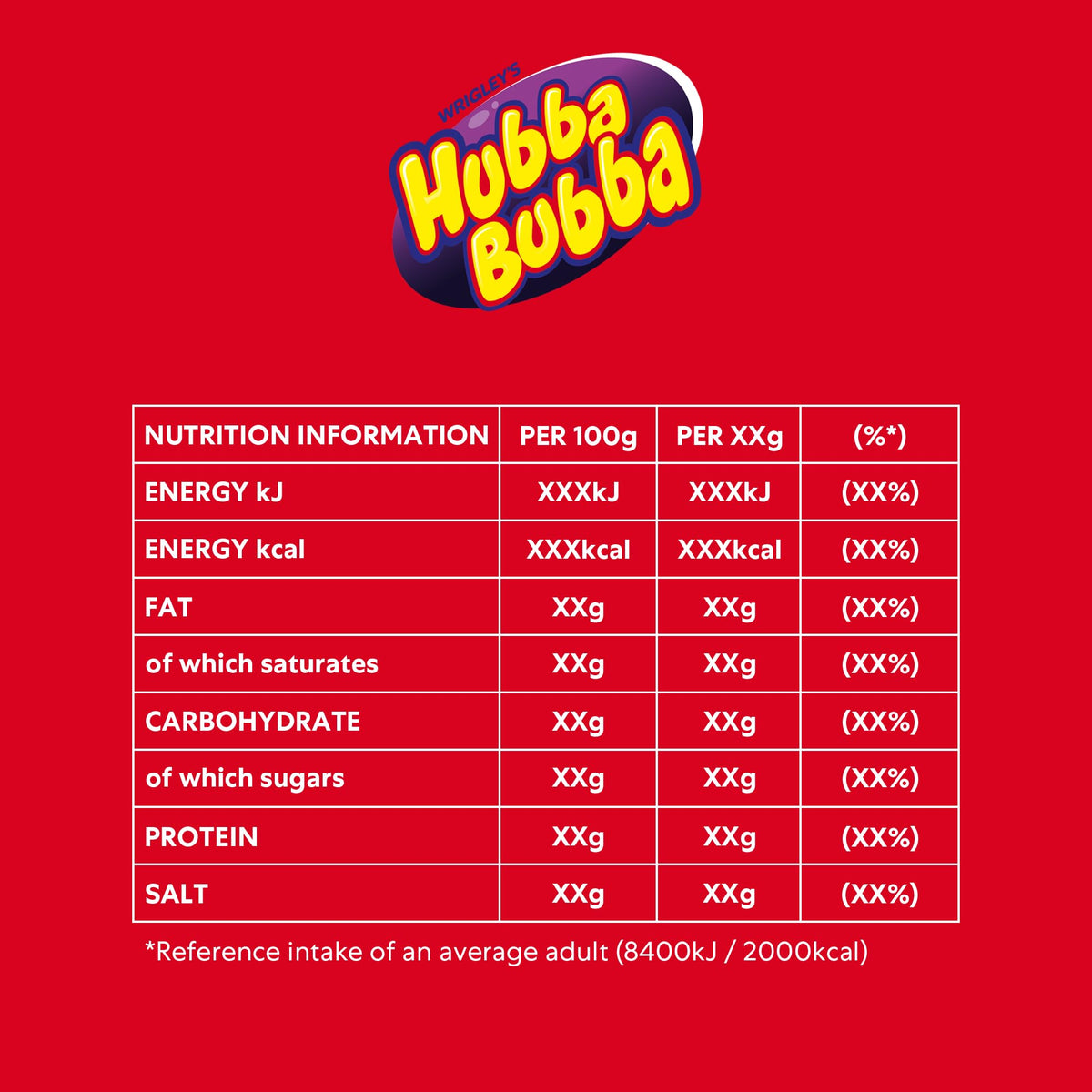 Hubba Bubba Seriously Strawberry Chewing Gum - Bulk Pack of 20, 5 Pieces Each