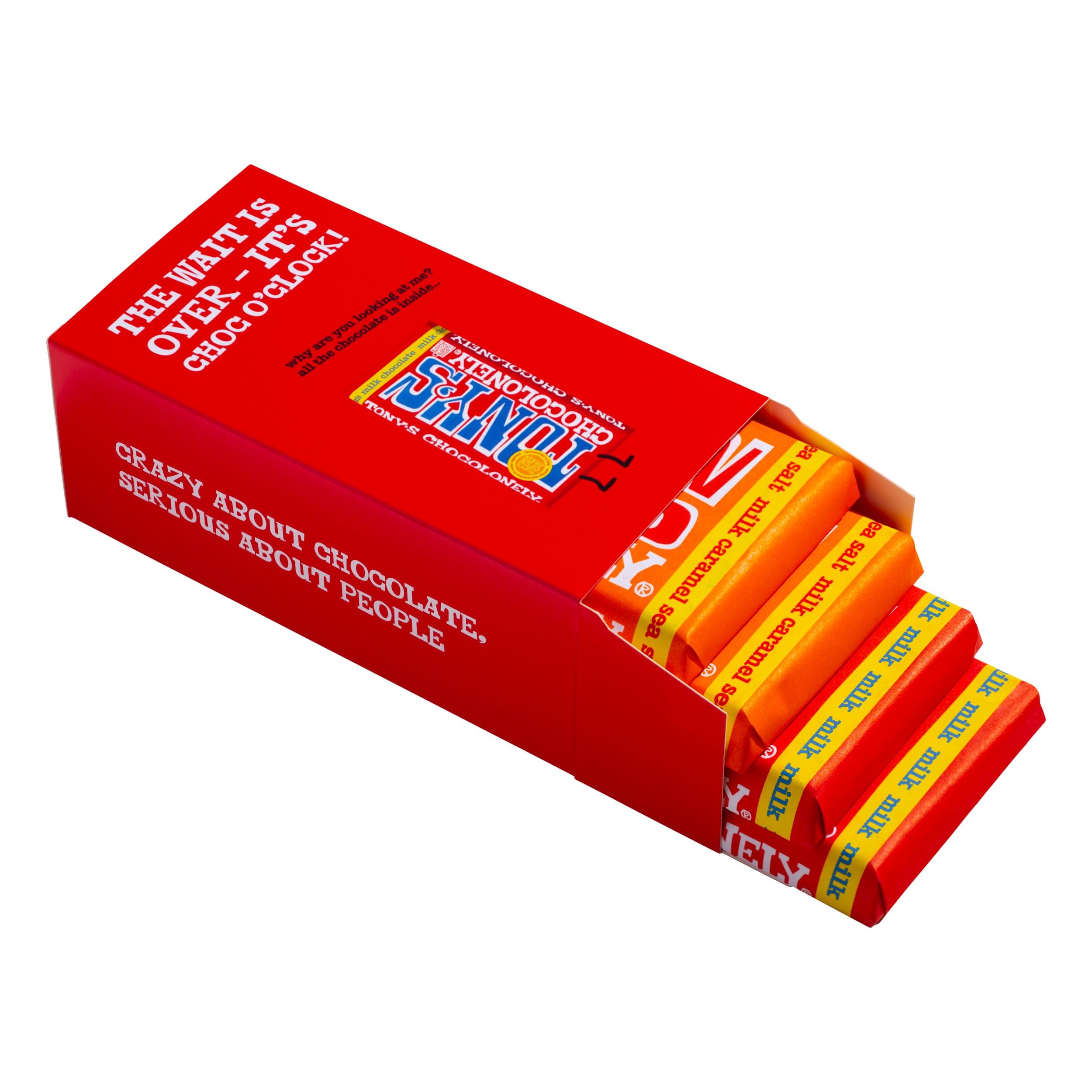 Tony's Chocolonely Milk Chocolate Caramel Sea Salt - Gift Box of 4 Bars 3