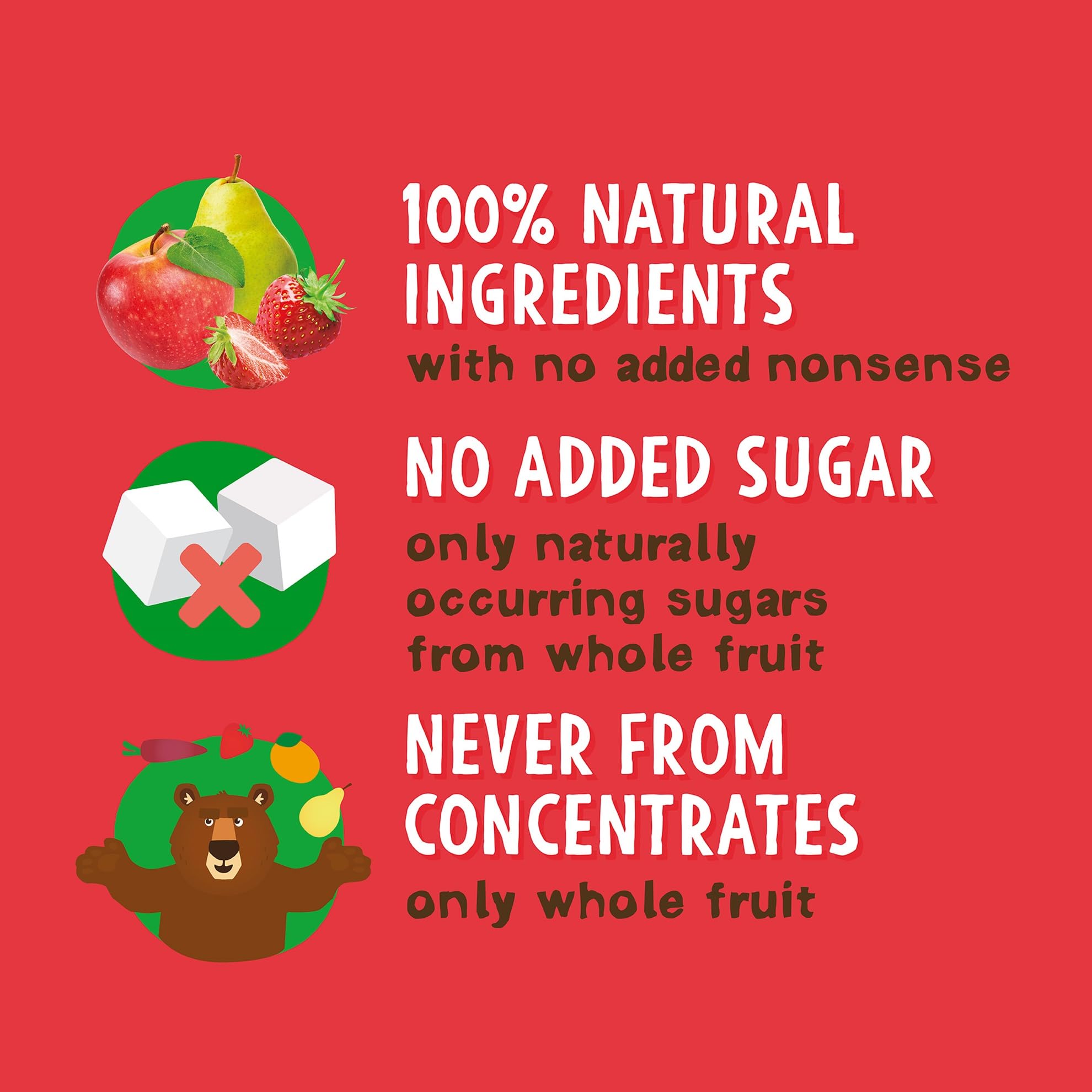 BEAR Strawberry and Apple Paws - 18 x 20g Packs | 100% Natural Fruit | No Added Sugar