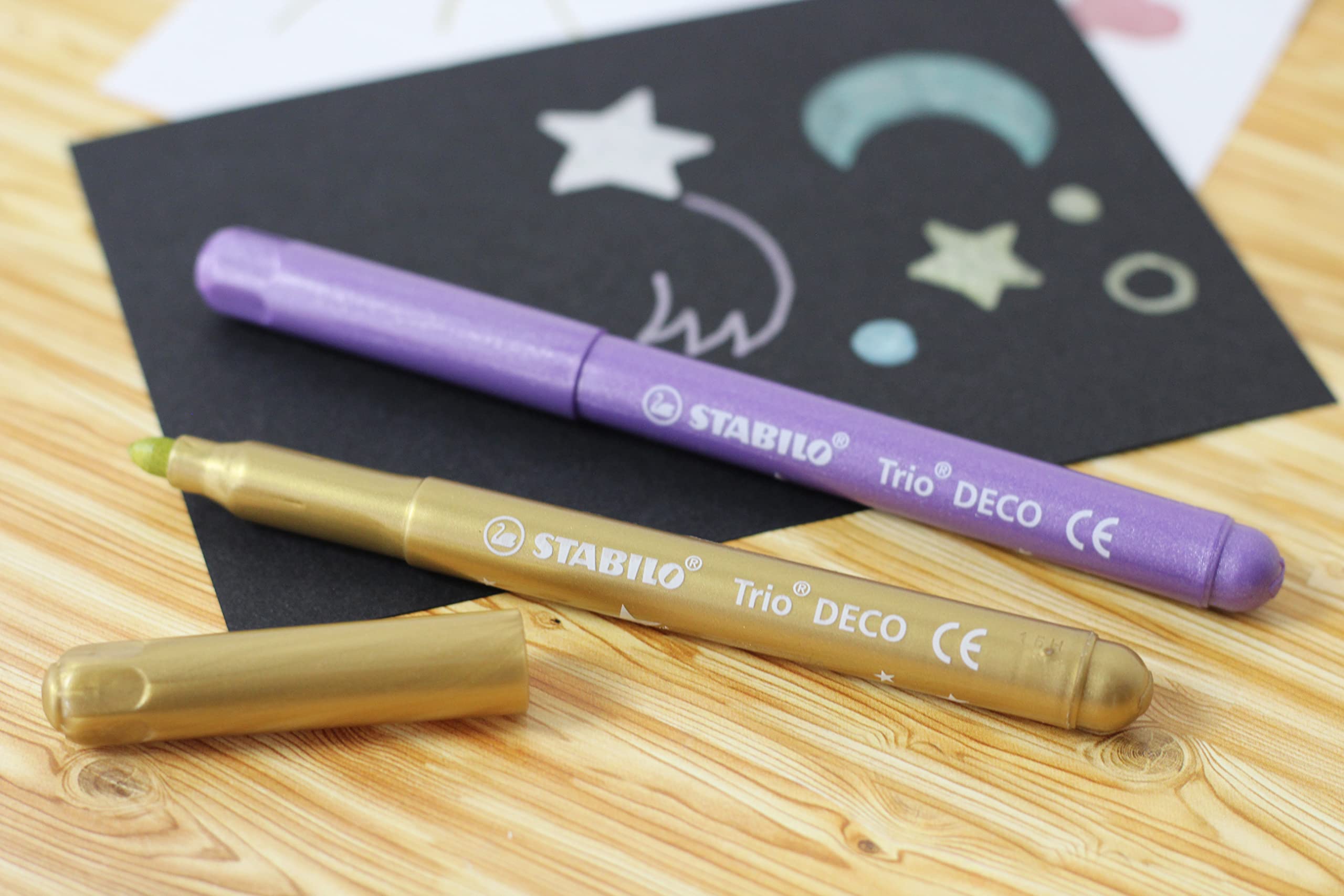 Metallic Felt-Tip Pen - STABILO Trio Deco Wallet of 8 Assorted Colours 8