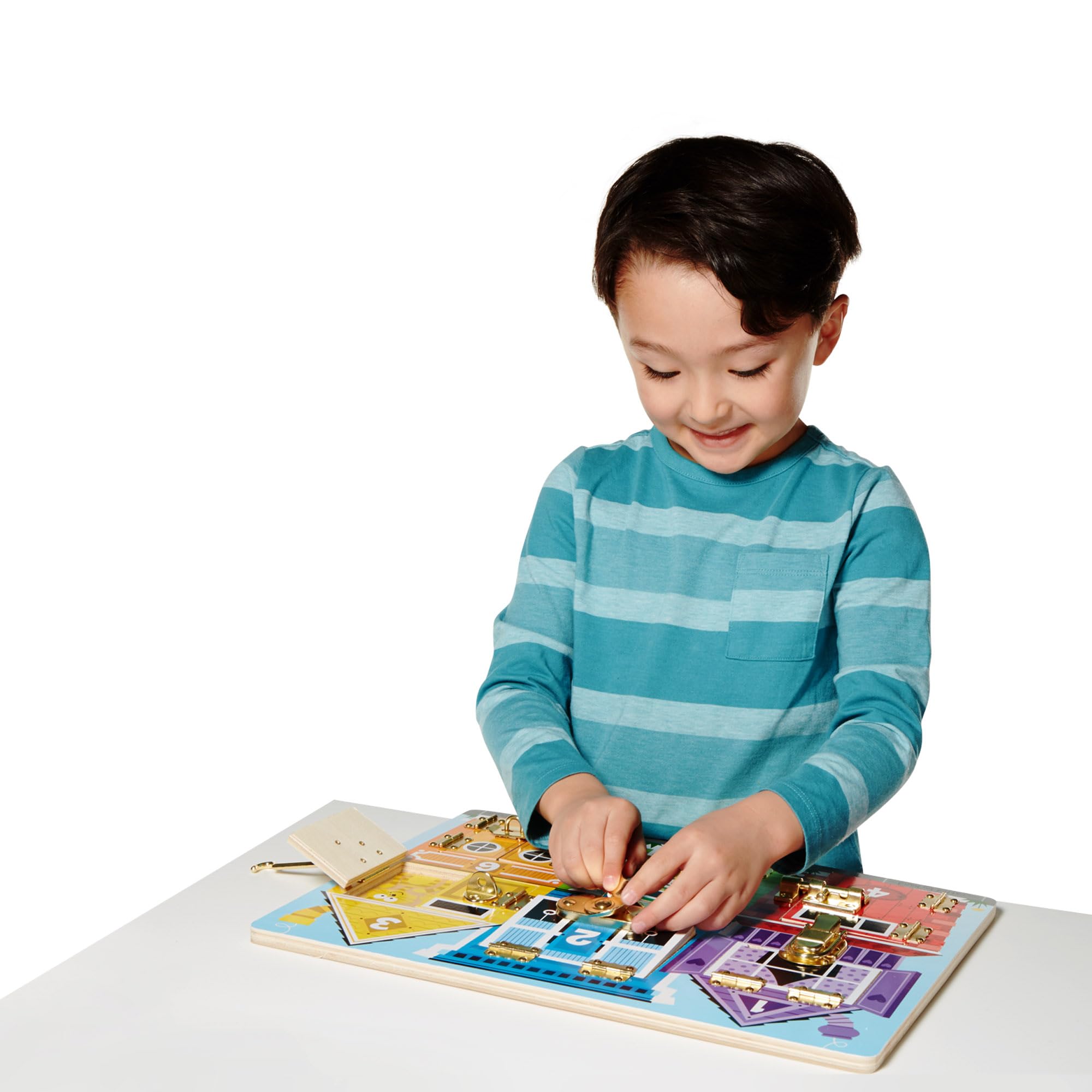 Melissa & Doug Wooden Latches Board Activity Toy for Ages 3+ | Solid Wood Construction 8