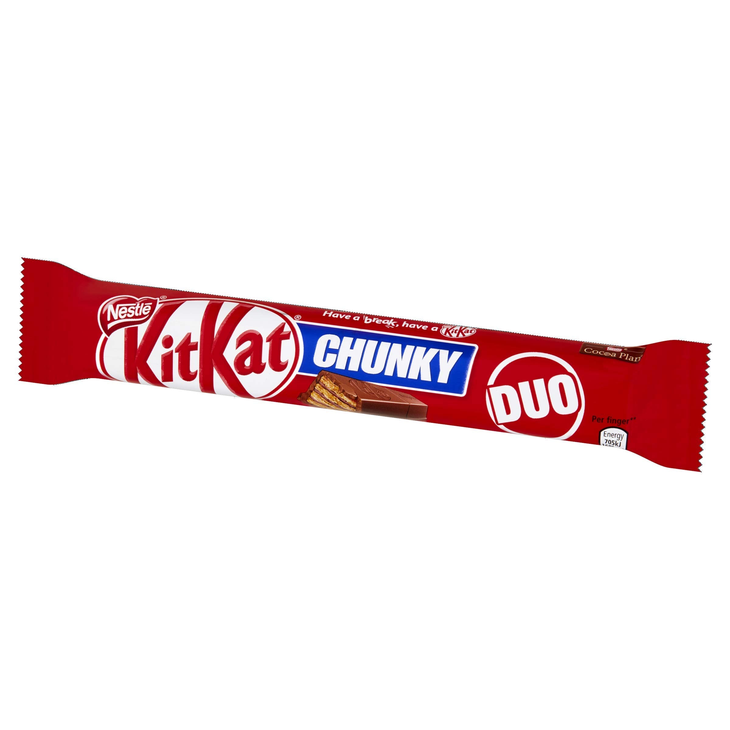KitKat Chunky Duo Milk Chocolate Bars - Crispy Wafer with Milk Chocolate Coating | 24 x 64g Bars