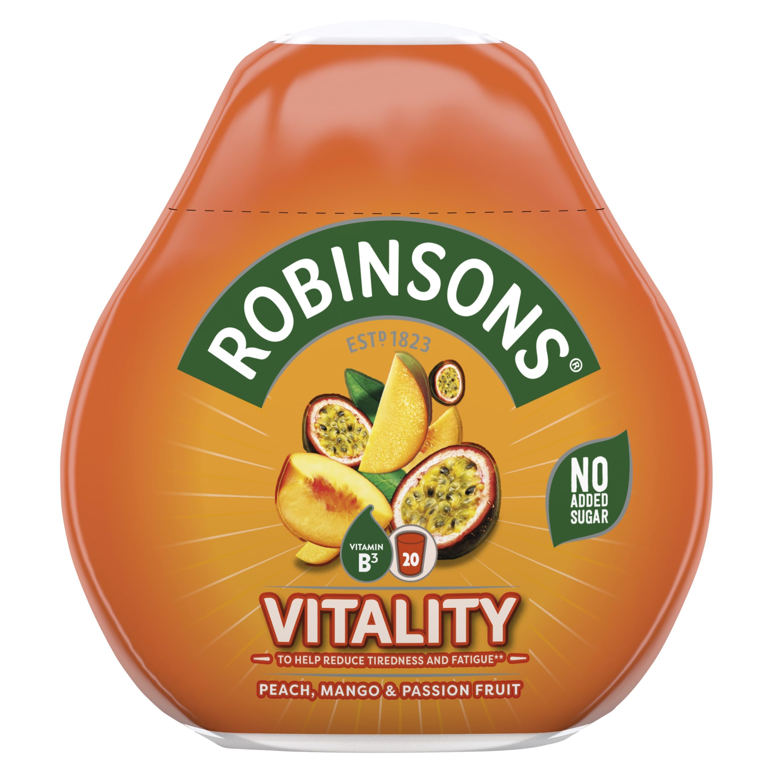 Robinsons Vitality Drops Peach, Mango & Passion Fruit Super Strength Squash Concentrate | 66ml