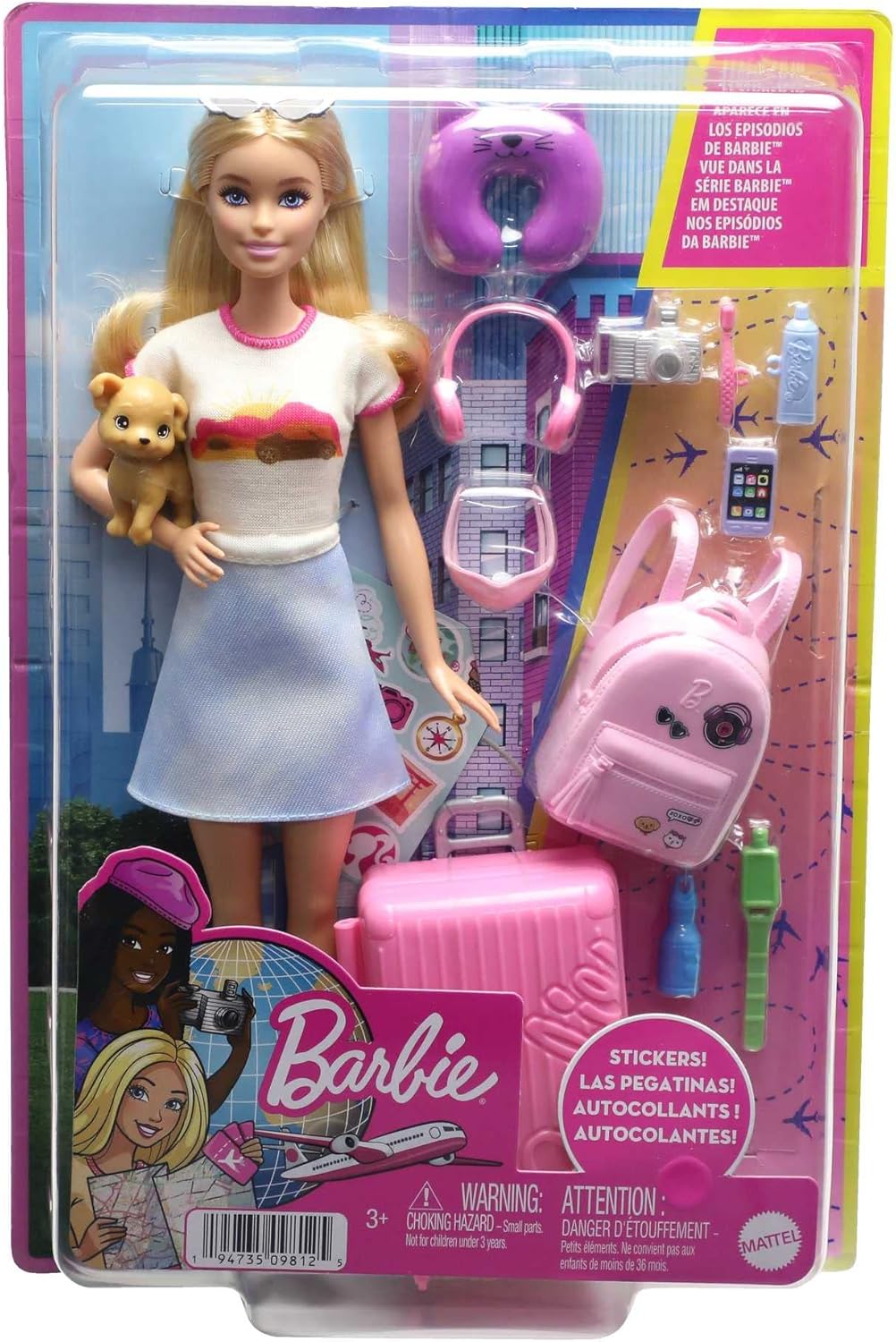 Barbie Malibu Travel Set with Puppy & 13-Piece Accessories - Doll Playset for Ages 3+ 8