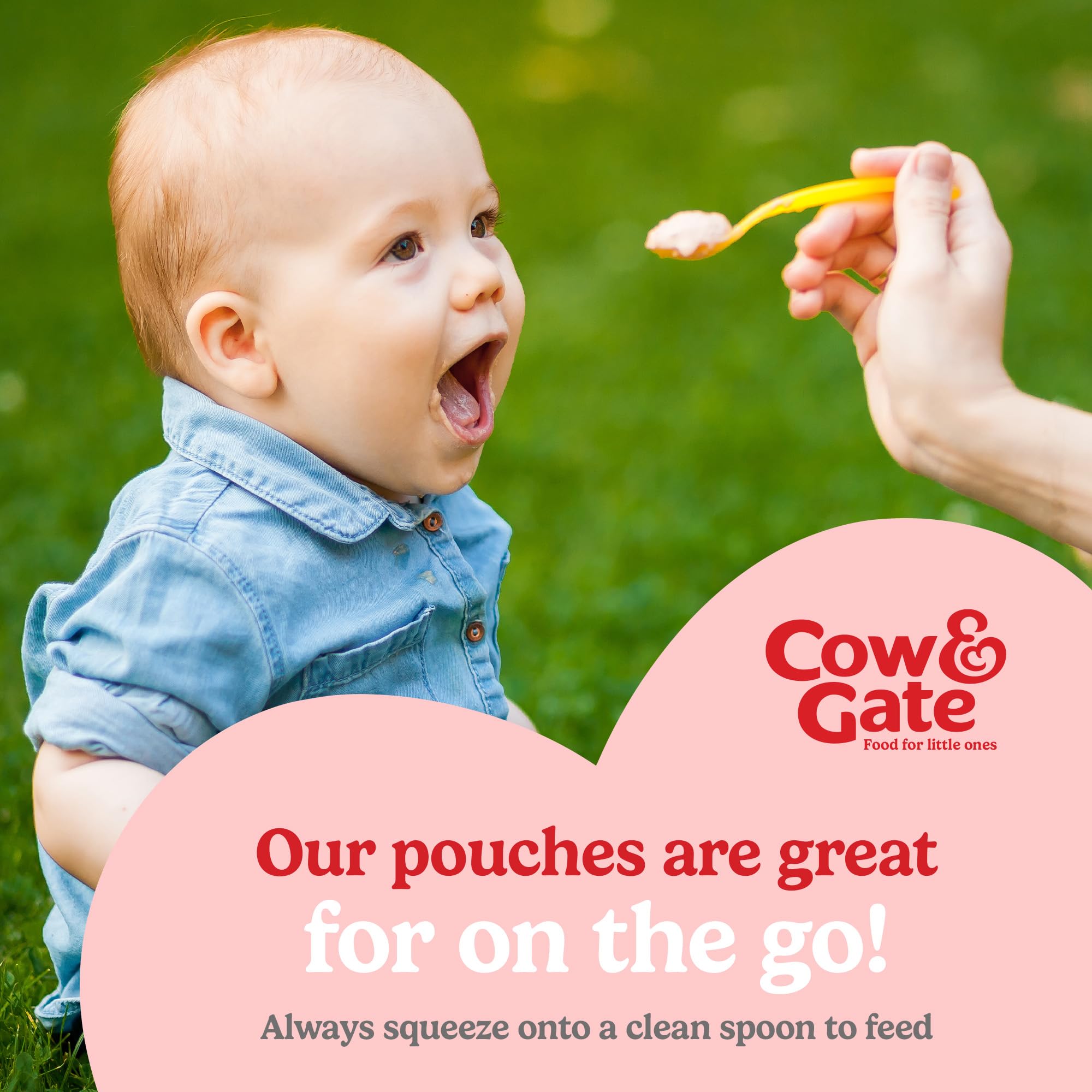 Cow & Gate Fruit Pouch Apple Pear Banana & Apricot Baby Food Snacks, 6x100G, Suitable from 4 Months 6