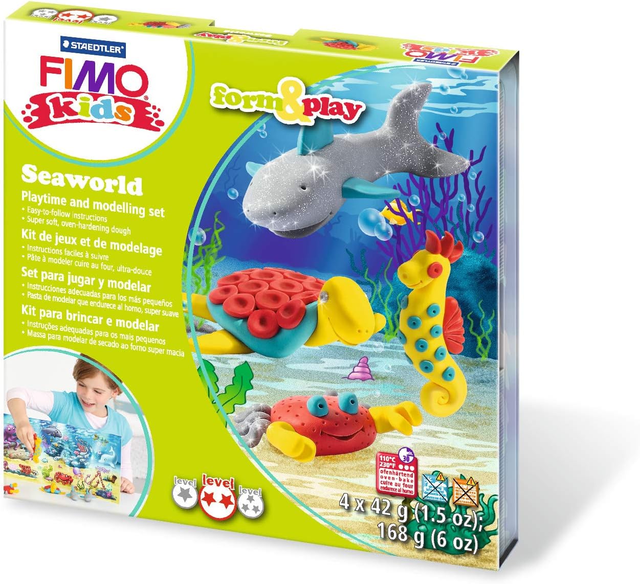 Fimo 8034 14 LZ Kids Seaworld Form and Play Set - Creative Modeling Playset for Children