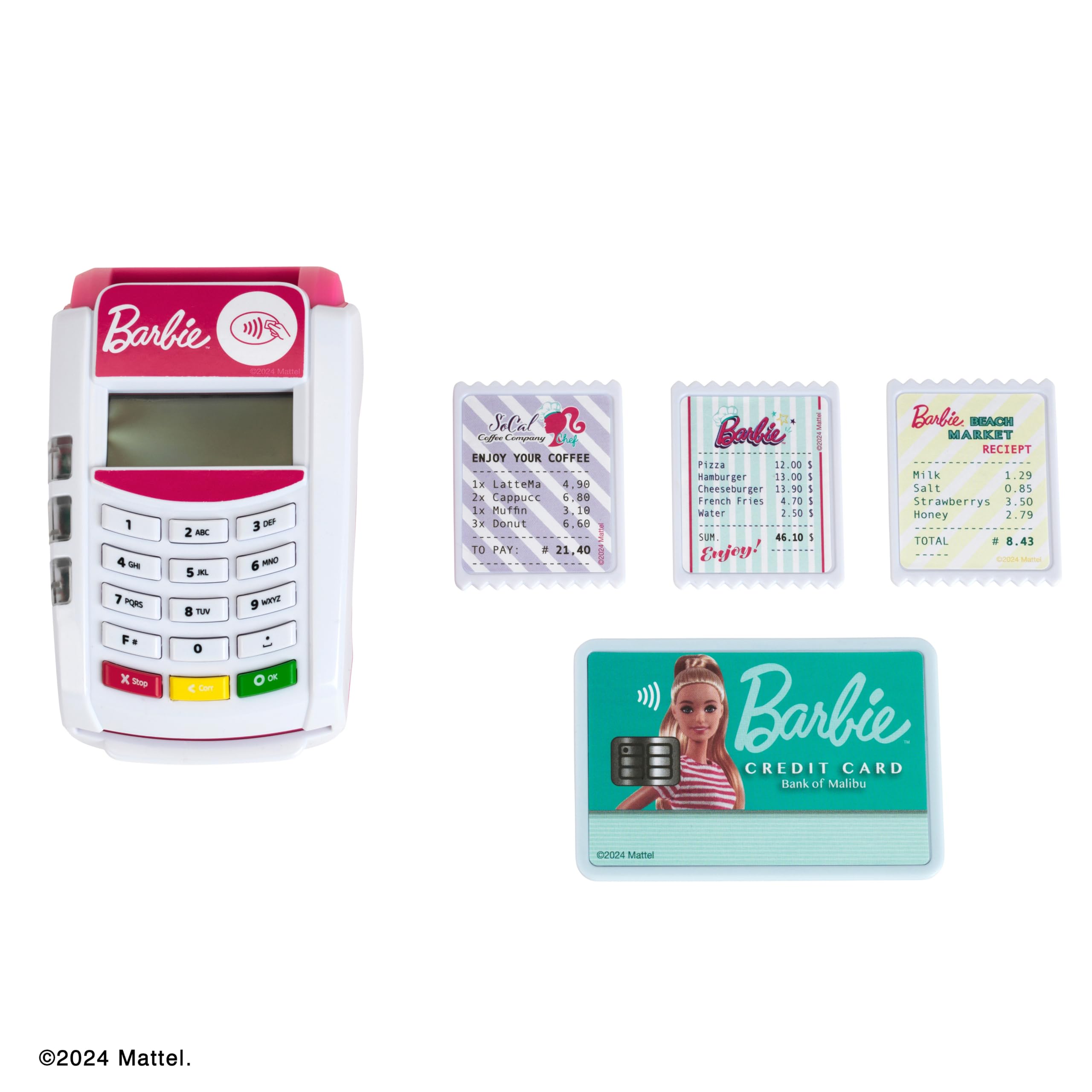 Theo Klein Barbie Payment Terminal with Light & Sound - Includes Credit Card and Receipts 8