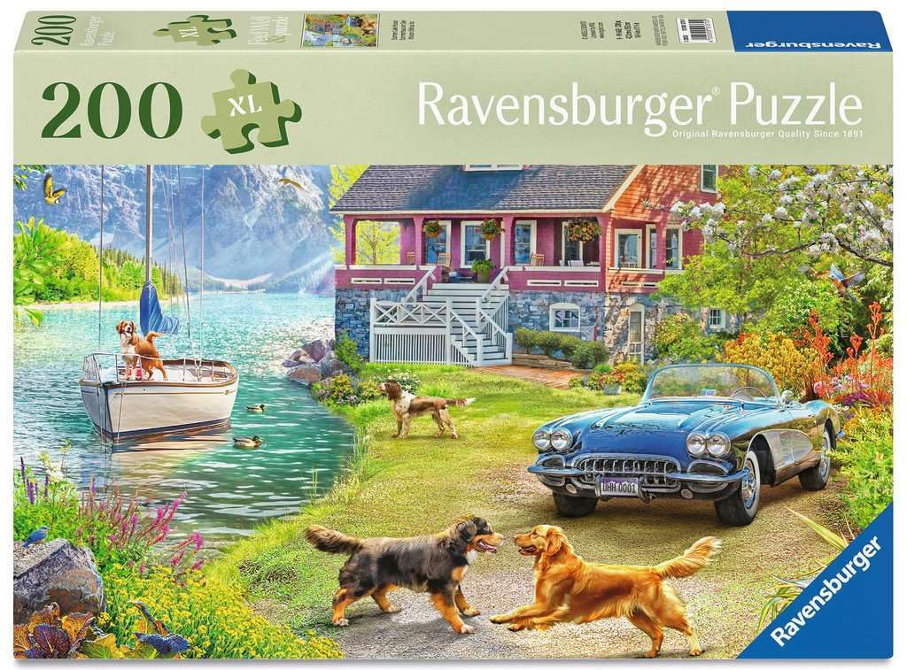 Ravensburger Summer Lake House Jigsaw Puzzle - 200 Pieces | Adult & Child 9+ | Glare-Free
