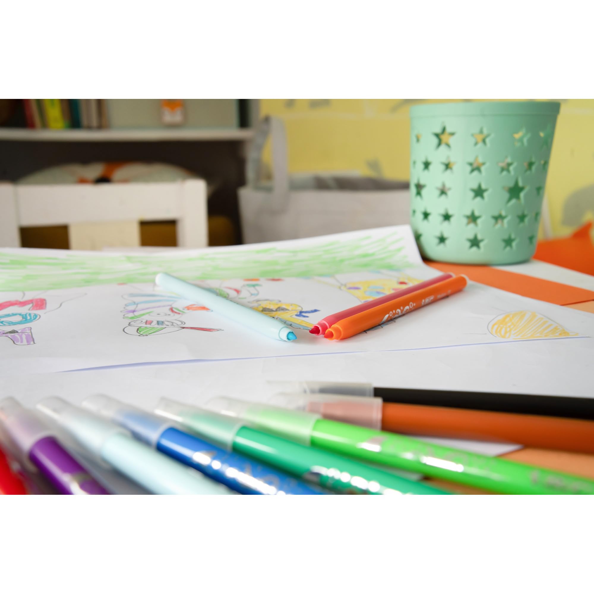 BIC Kids Kid Couleur Felt Tip Pens - Assorted Colors, 18-Pack Cardboard Wallet 7