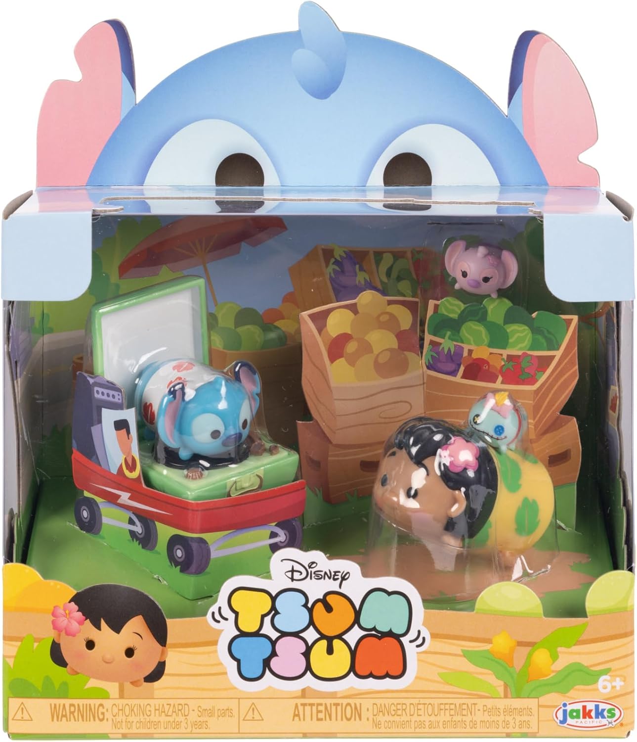 Disney Tsum Tsum Lilo & Stitch Story Moment Set - 4 Figures with Accessory in Window Box
