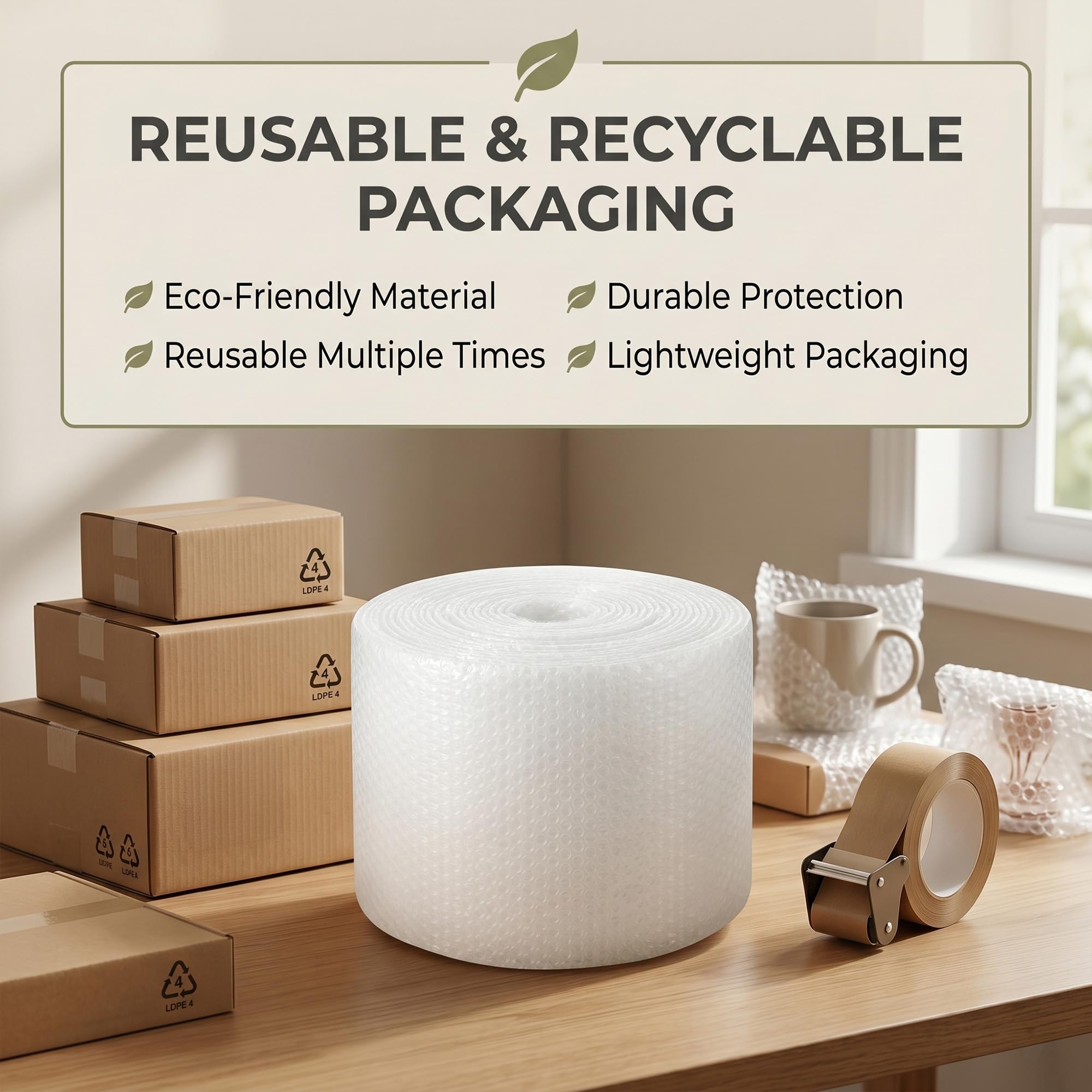 Inkspire Bubble Wrap Roll - 300mm x 50m Small Air Bubbles for Packing & Shipping 6