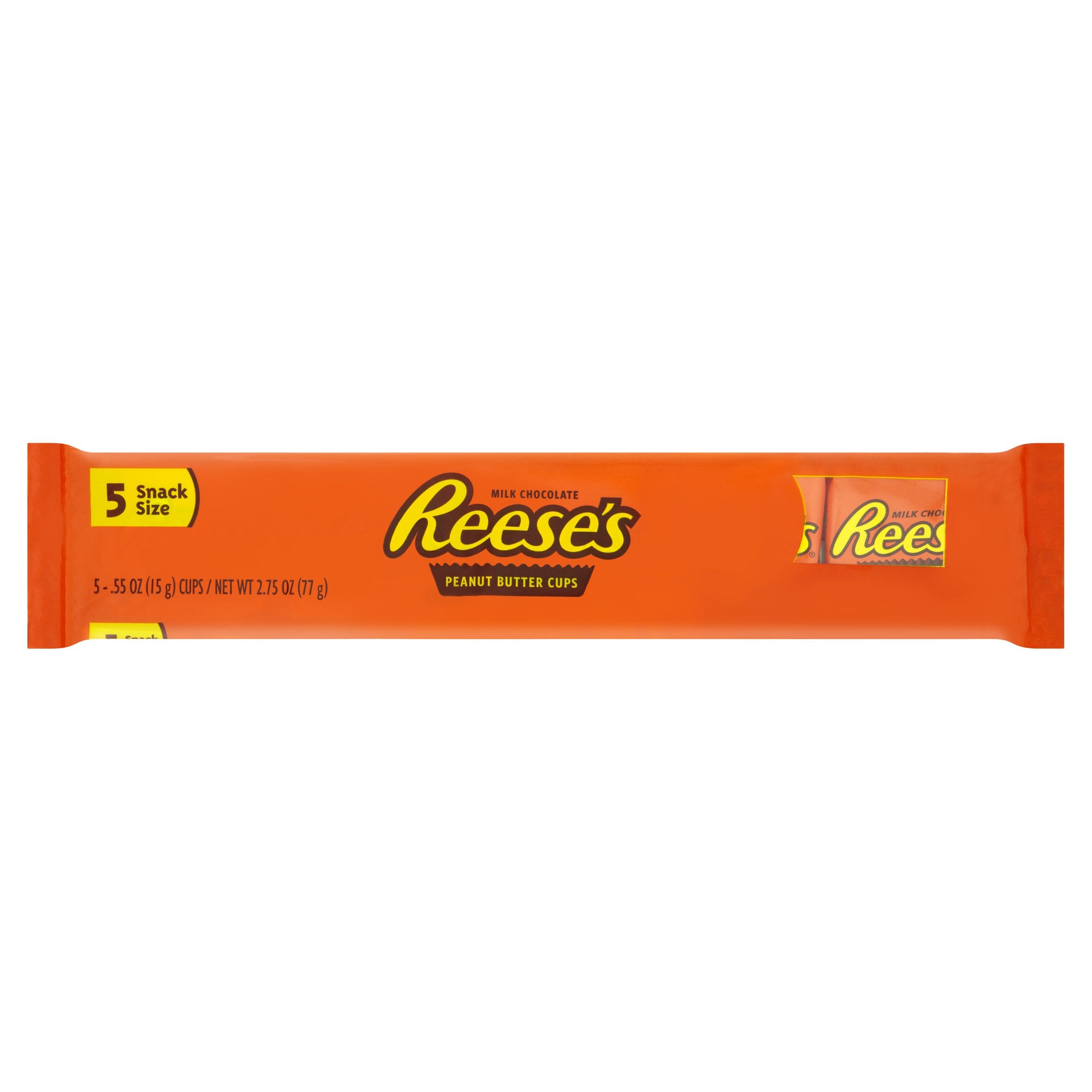 Reese's Peanut Butter Cup Snack Size 5 Pack 77g - Milk Chocolate with Peanut Butter Crème