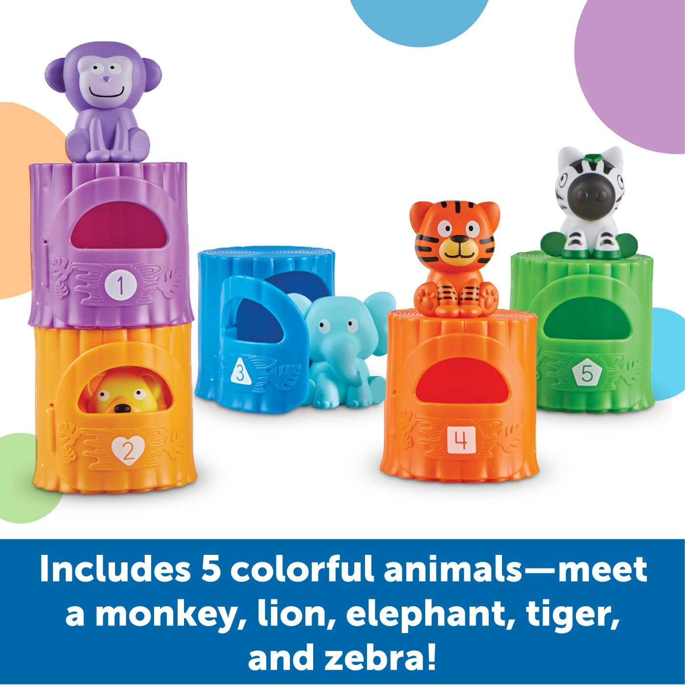 Learning Resources Peekaboo Learning Jungle Toddler Playset - Educational Sorting & Matching Toy for Ages 18 Months+ 9