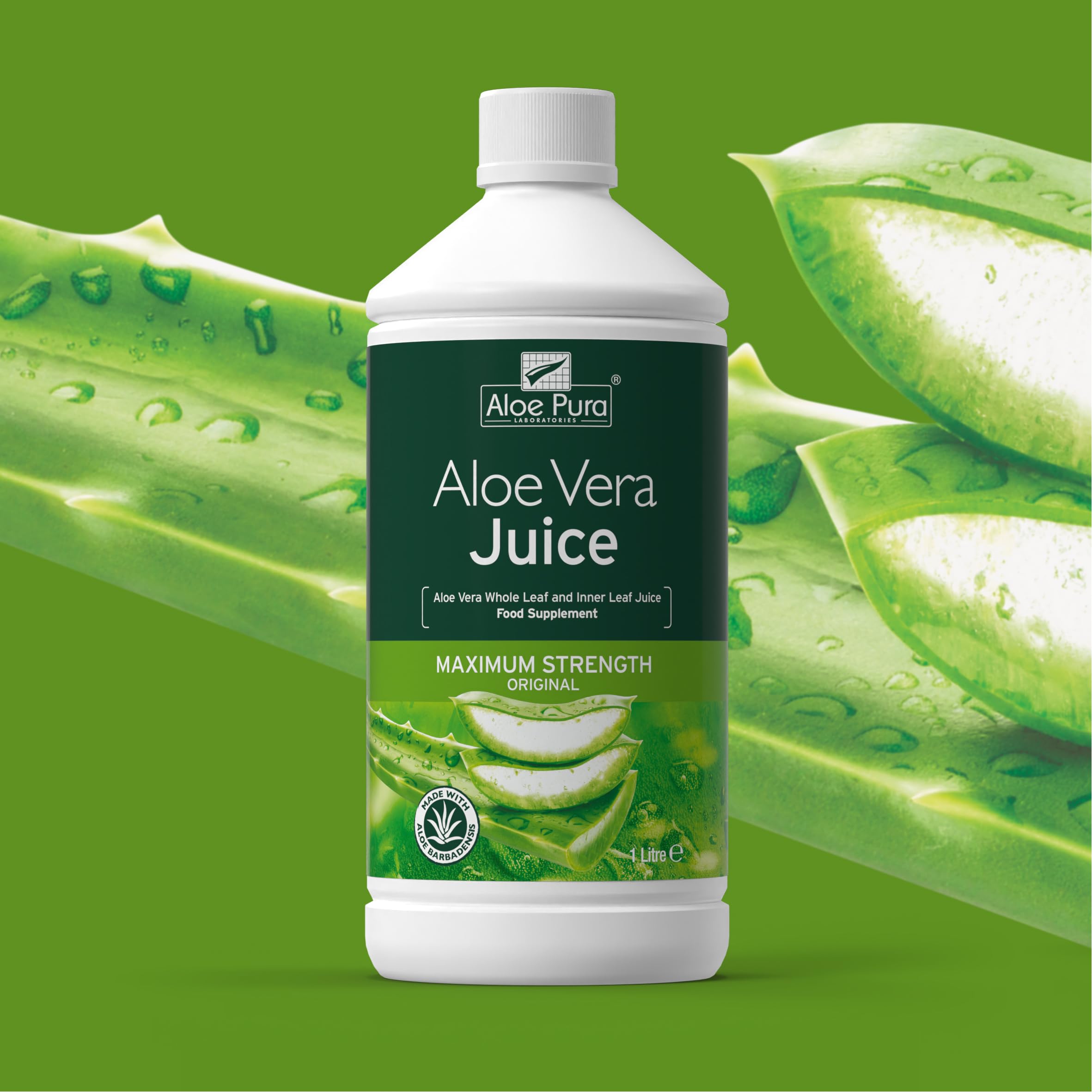 Aloe Pura Aloe Vera Juice Max Strength 1L - Vegan, No Added Sweeteners 8