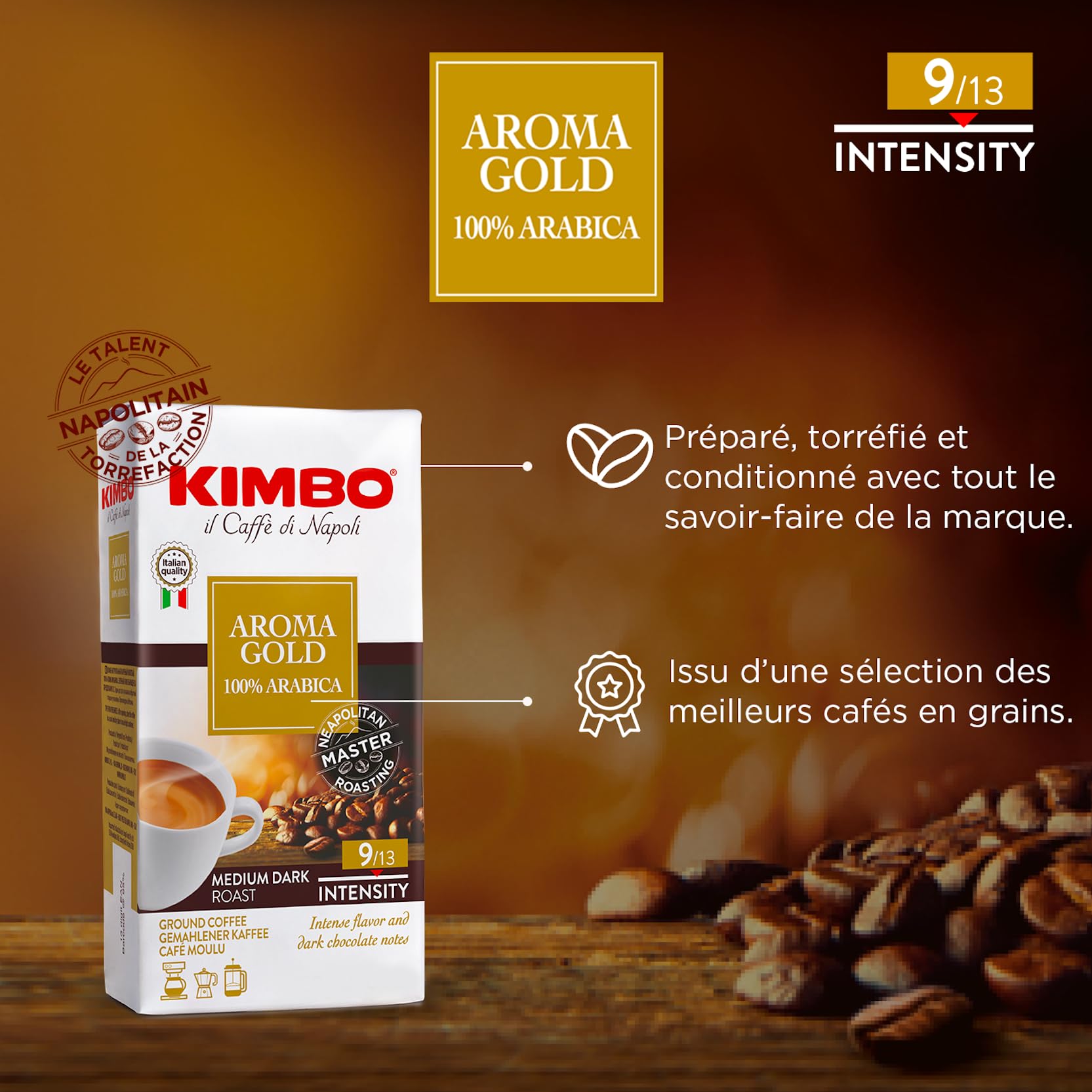 Kimbo Aroma Gold 250 g gemahlener Kaffee | 100 % Arabica, italienische mitteldunkle Röstung 4