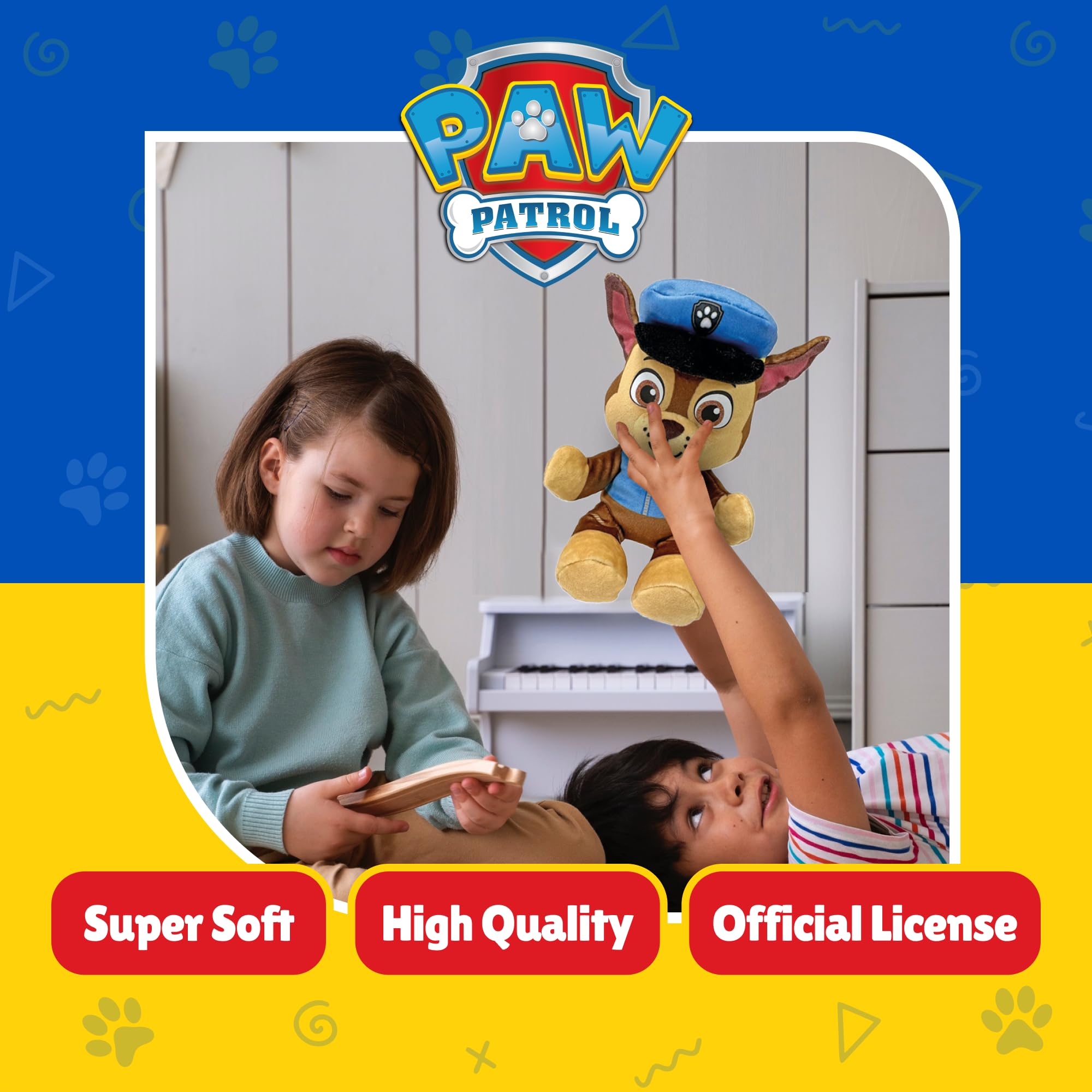 TY Chase Paw Patrol Stuffed Toy - 18cm Sitting Height, Soft Plush, Collectible